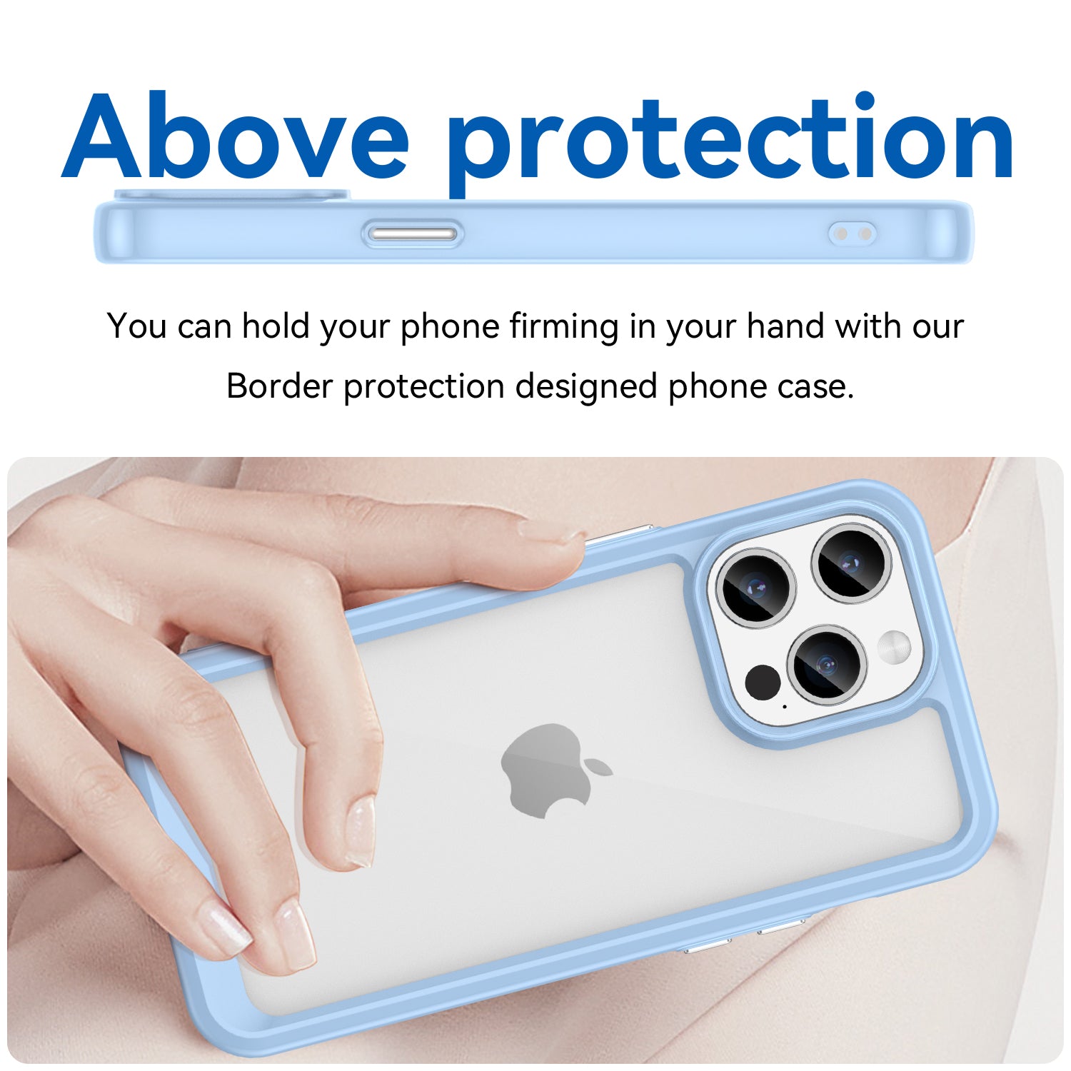 Uniqkart for iPhone 15 Pro Max Back Cover TPU+Acrylic Mobile Phone Clear Protective Case - Blue