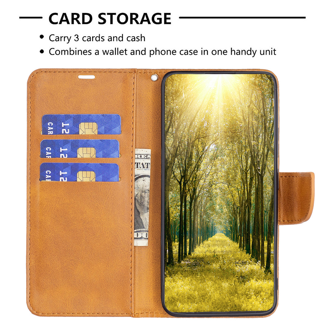 Uniqkart for iPhone 15 Pro Solid Color Phone Stand Case Shockproof Fine Textured PU Leather Wallet Cover - Yellow