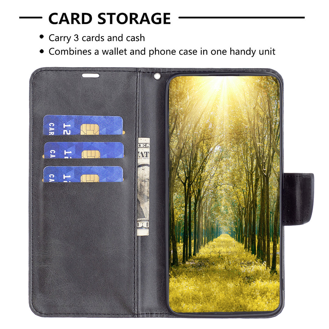 Uniqkart for iPhone 15 Pro Solid Color Phone Stand Case Shockproof Fine Textured PU Leather Wallet Cover - Black