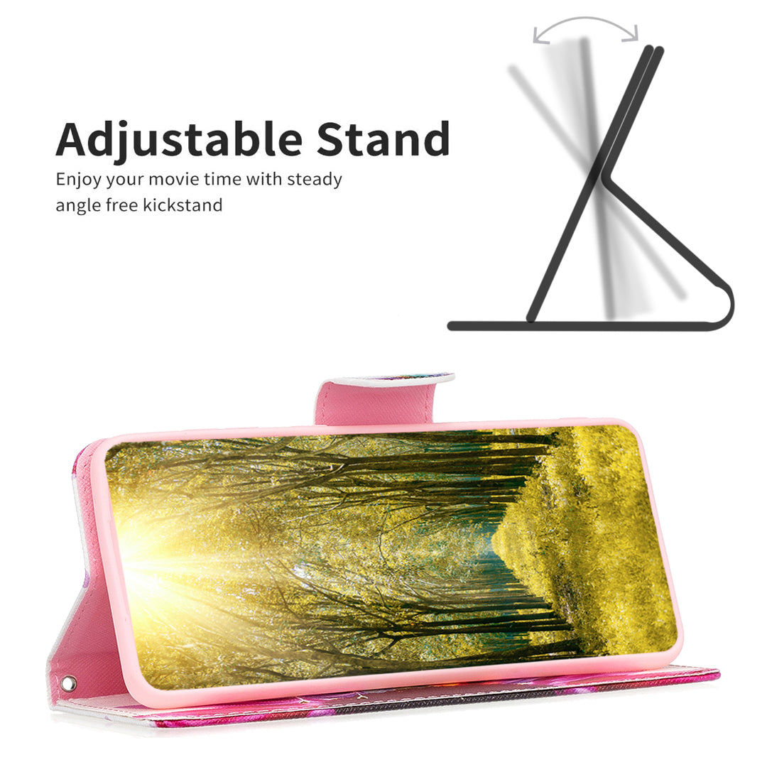 PU Leather Pattern Printing Wallet Case for iPhone 15 Pro , Stand Anti-drop Phone Cover - Sunflower