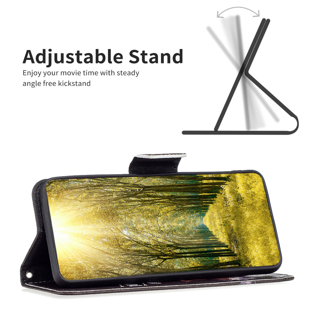 Wallet PU Leather Phone Case for iPhone 15 Pro Max , Pattern Printing Phone Stand Cover - Bear