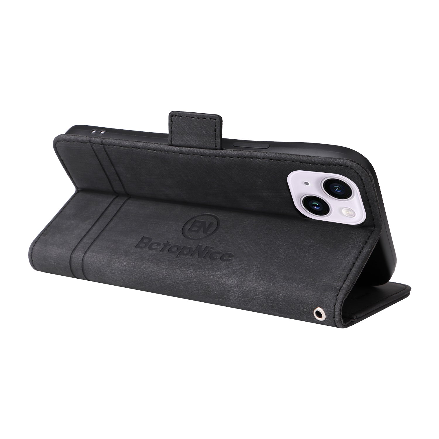 Uniqkart 001 For iPhone 15 Plus Shockproof PU Leather Stand Cover Multifunction Wallet Cell Phone Case - Black
