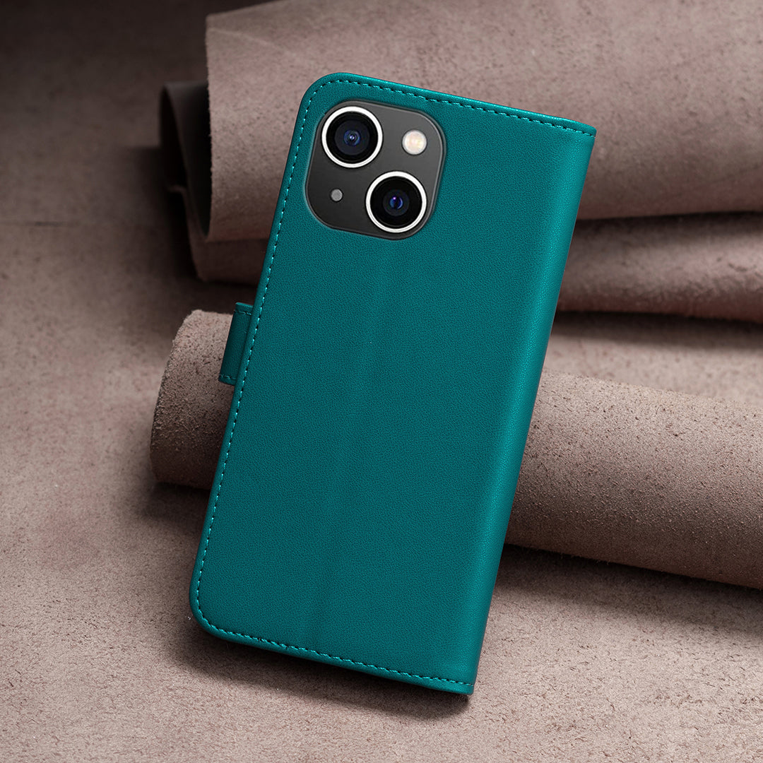 Binfen Color BF17 For iPhone 15 Phone Cover Stand Design Wallet TPU+PU Leather Phone Case - Green