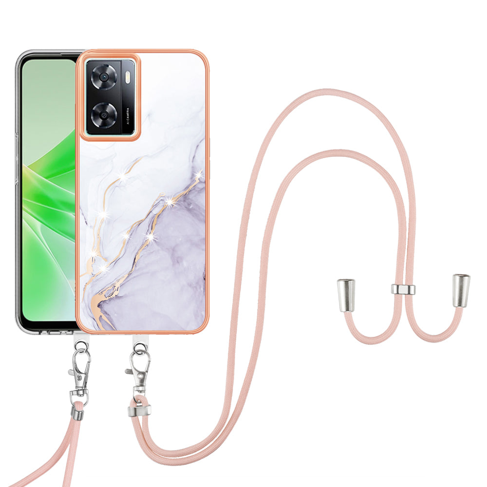 YB IMD Series-9 TPU Phone Case for OnePlus Nord N300 5G / Oppo A57 4G / A57 (2022) 5G / A77 5G / K10 5G / Realme Q5i / Narzo 50 5G / V23 5G , Marble Pattern IMD Cover - White 006