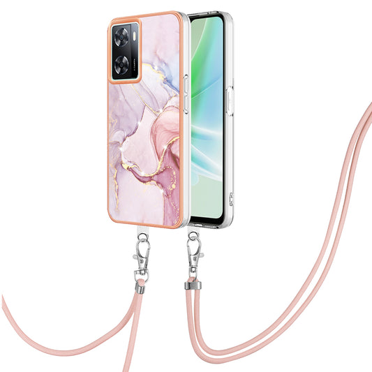 YB IMD Series-9 TPU Phone Case for OnePlus Nord N300 5G / Oppo A57 4G / A57 (2022) 5G / A77 5G / K10 5G / Realme Q5i / Narzo 50 5G / V23 5G , Marble Pattern IMD Cover - Rose Gold 005