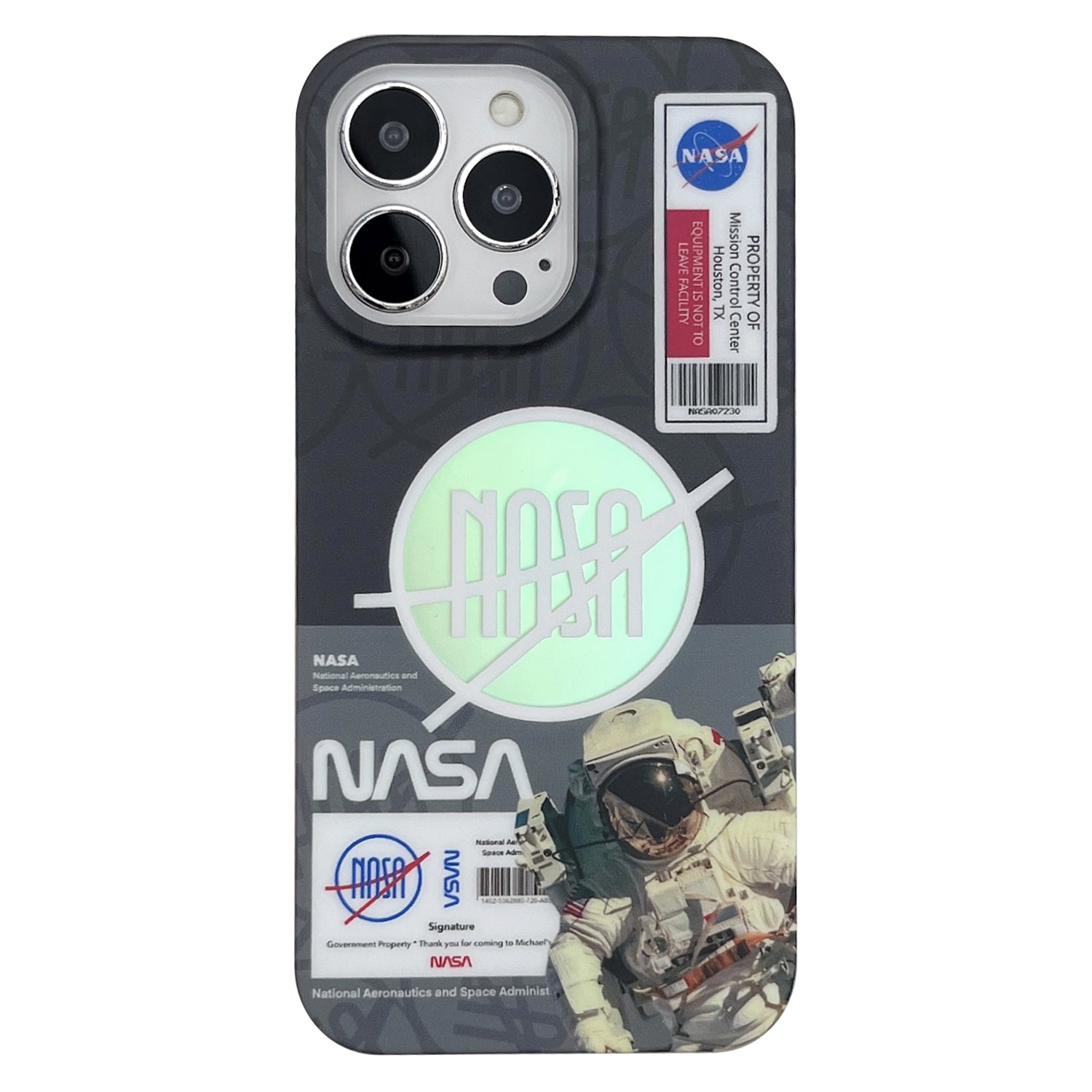Uniqkart for iPhone 13 Pro PC+TPU Cover Astronaut Pattern Printing Phone Case Compatible with MagSafe - Black
