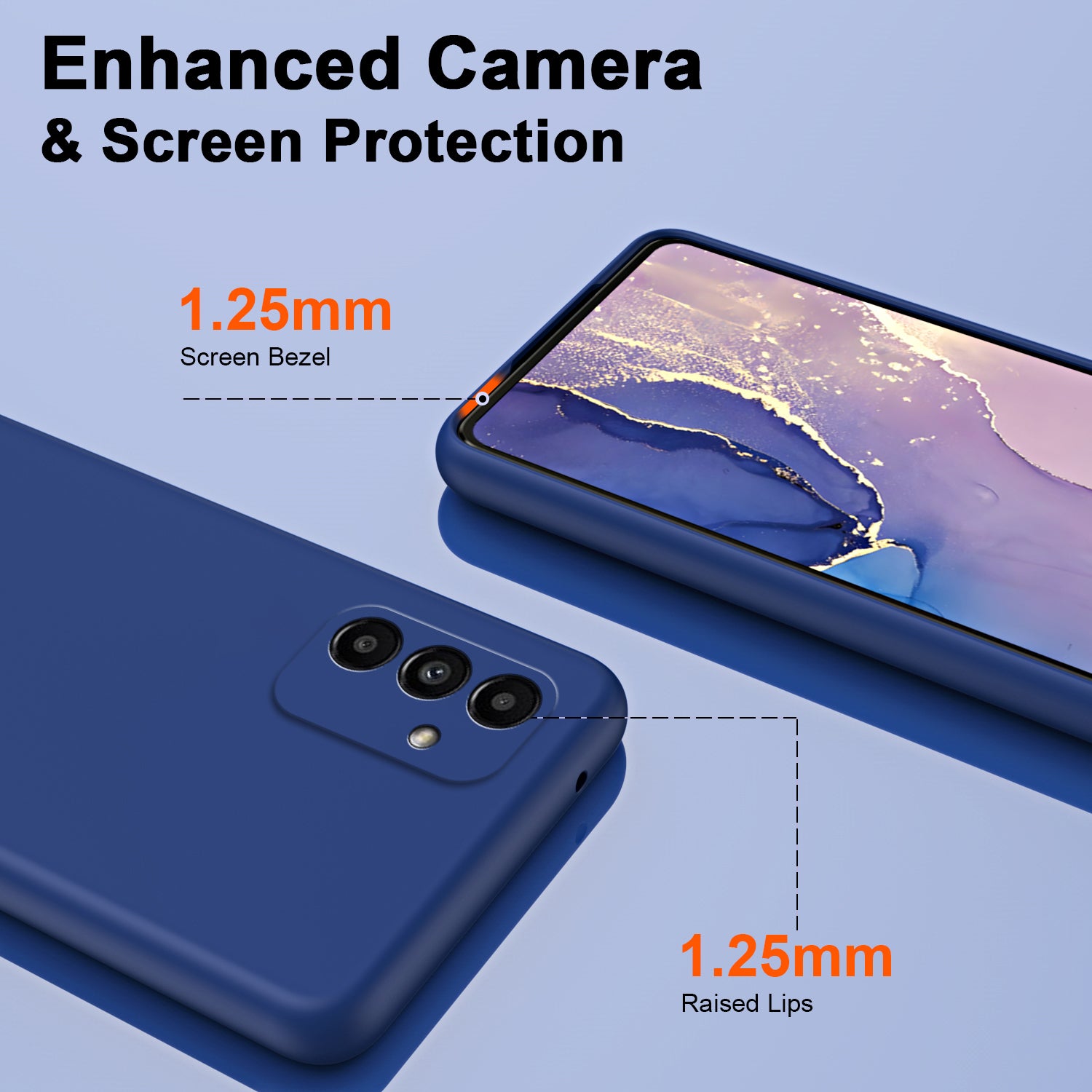 Uniqkart for Samsung Galaxy A24 4G Phone TPU Case Fiber Lining 2.2mm Anti-scratch Phone Cover - Blue