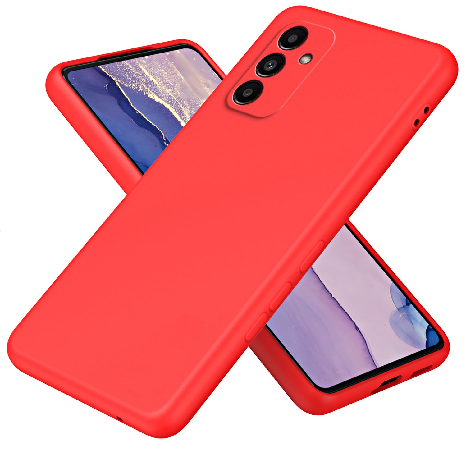 Uniqkart for Samsung Galaxy A24 4G Phone TPU Case Fiber Lining 2.2mm Anti-scratch Phone Cover - Red