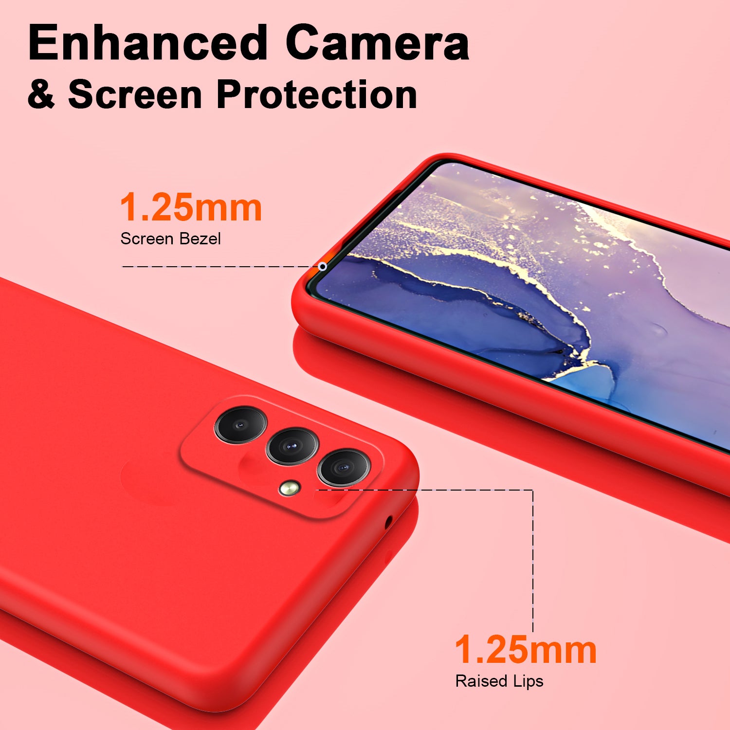 Uniqkart for Samsung Galaxy A24 4G Phone TPU Case Fiber Lining 2.2mm Anti-scratch Phone Cover - Red