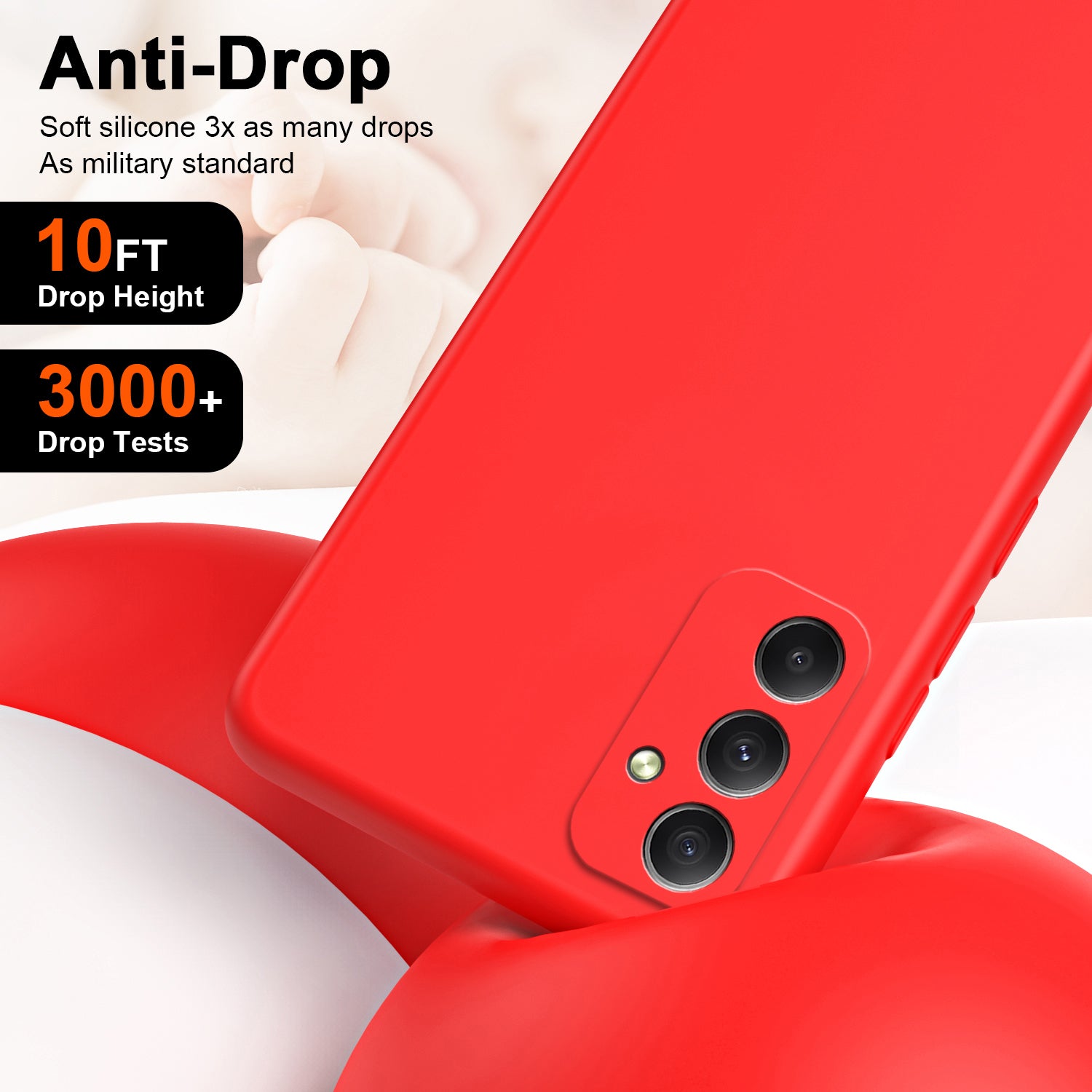 Uniqkart for Samsung Galaxy A24 4G Phone TPU Case Fiber Lining 2.2mm Anti-scratch Phone Cover - Red