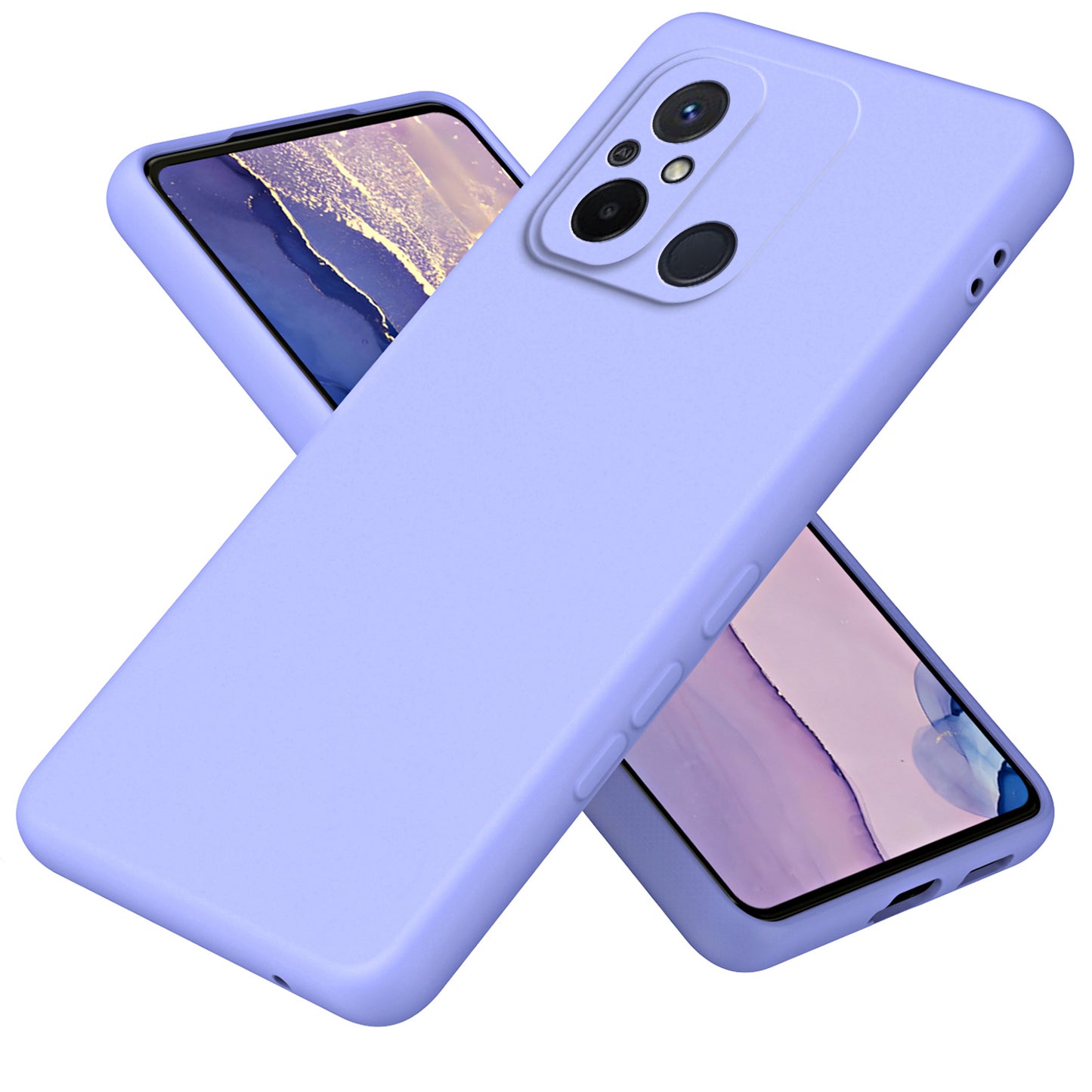 Uniqkart for Xiaomi Redmi 12C 4G Phone TPU Case Fiber Lining 2.2mm Shockproof Protective Cover - Purple