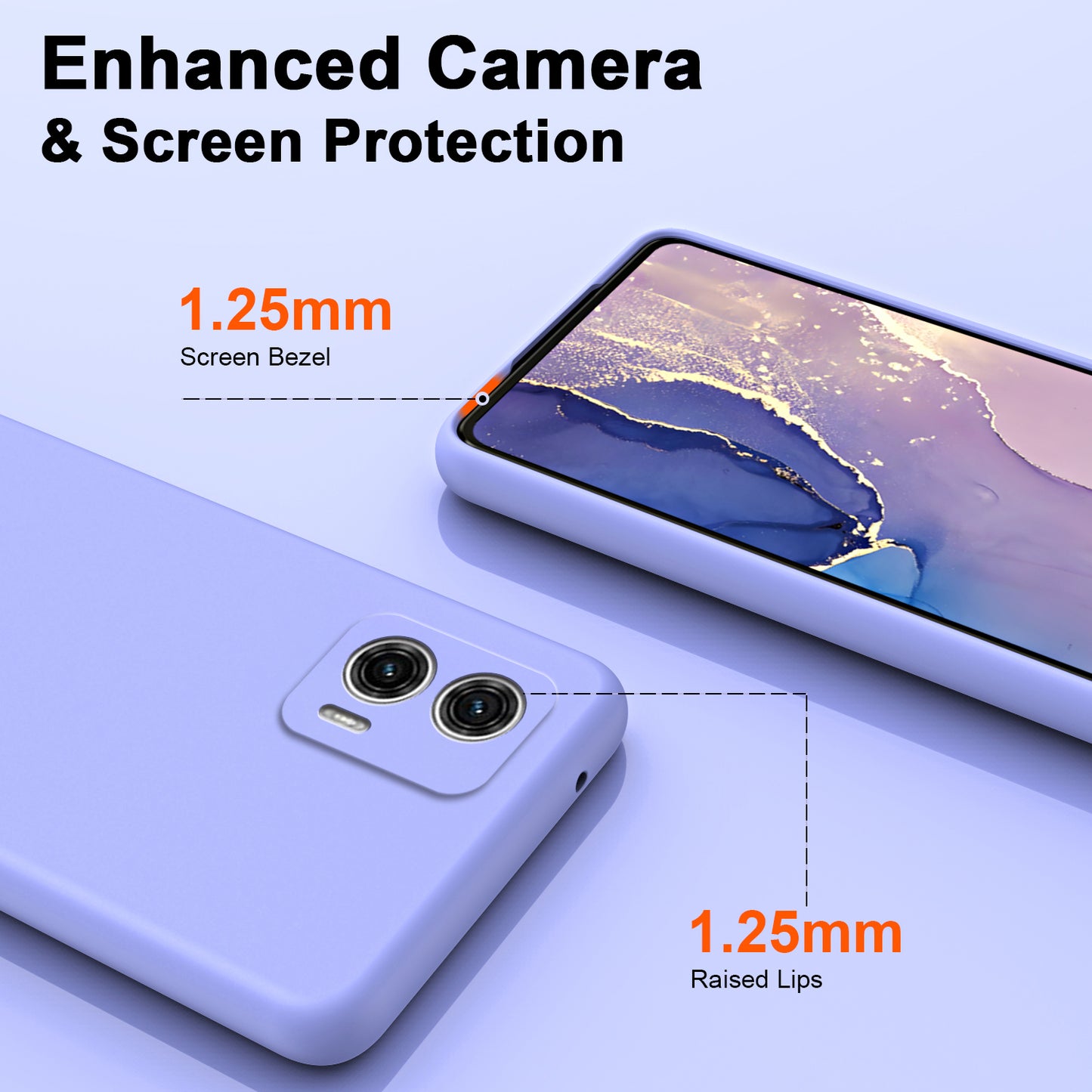 Uniqkart for Motorola Moto G73 5G Fiber Lining + TPU Phone Case 2.2mm Shockproof Protective Cover - Purple