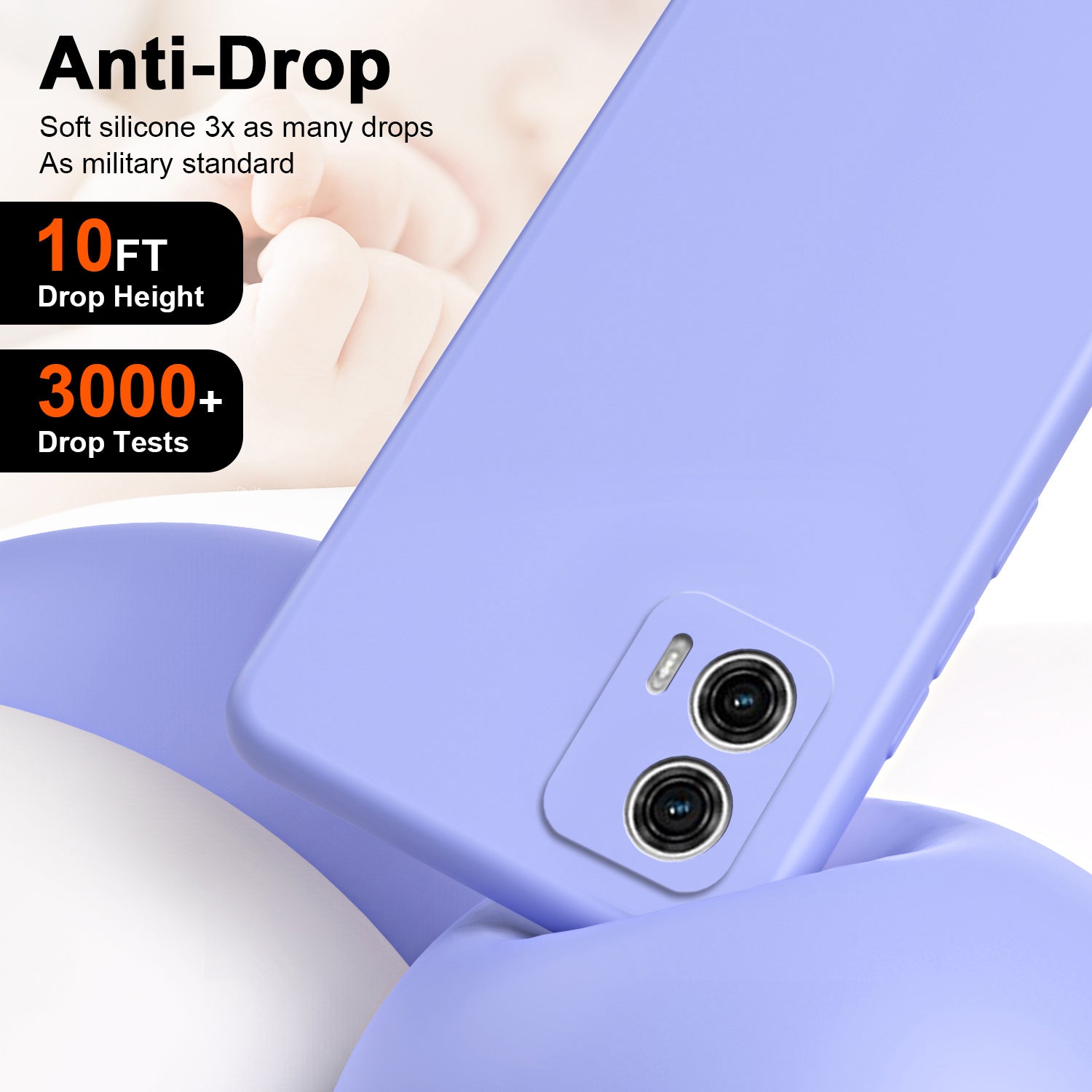 Uniqkart for Motorola Moto G73 5G Fiber Lining + TPU Phone Case 2.2mm Shockproof Protective Cover - Purple