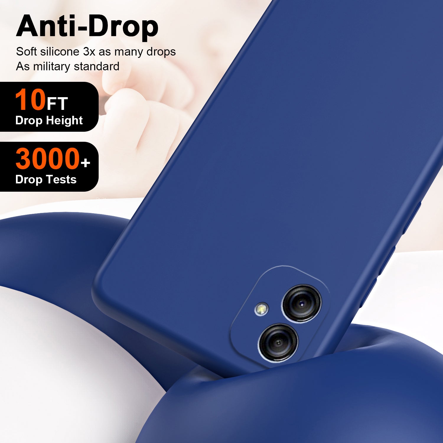 Uniqkart for Samsung Galaxy A04e 4G / F04 4G / M04 4G 2.2mm Protective Cover Fiber Lining + TPU Phone Case - Blue