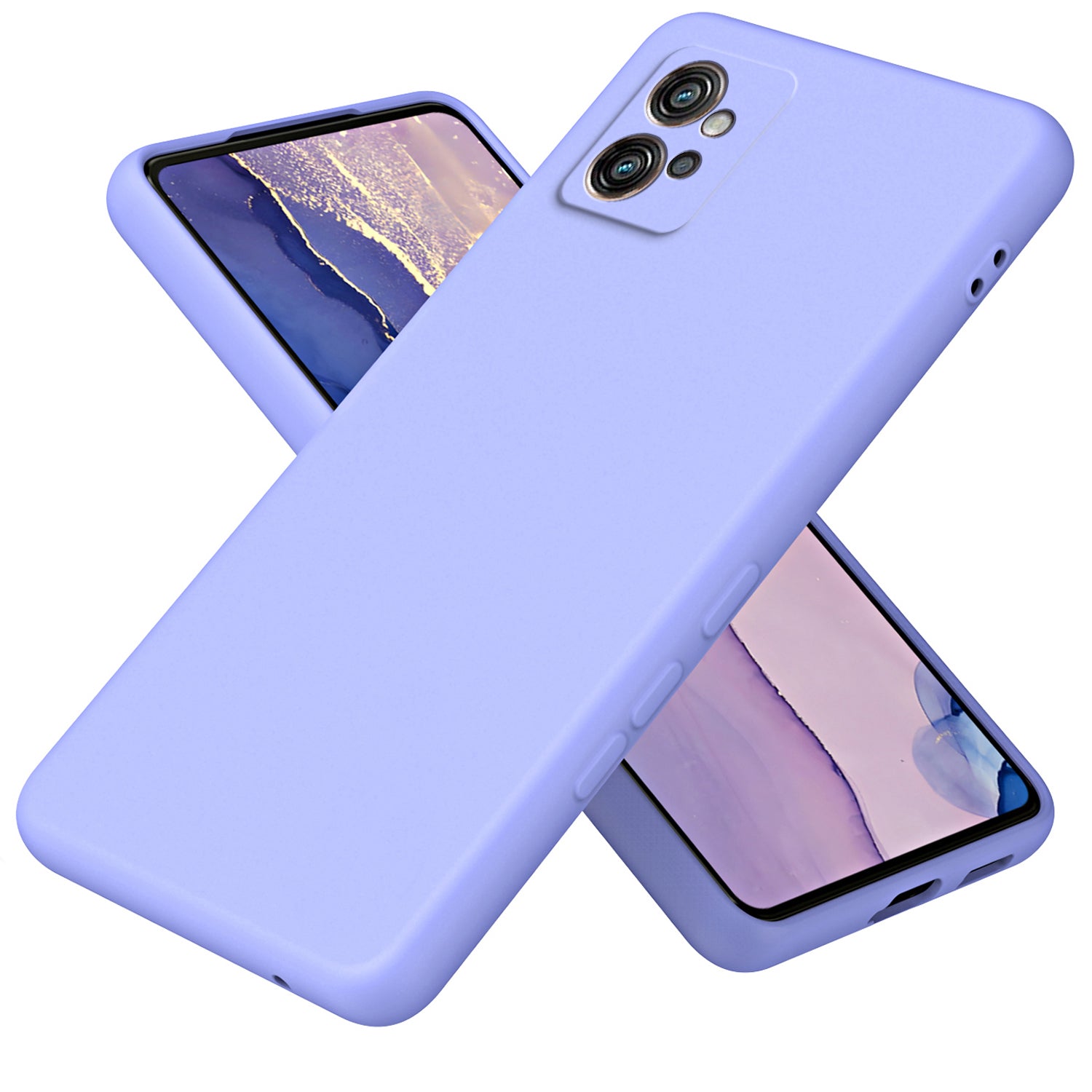 Uniqkart for Motorola Moto G32 4G Anti-collision 2.2mm Protective Cover Fiber Lining + TPU Phone Case - Purple