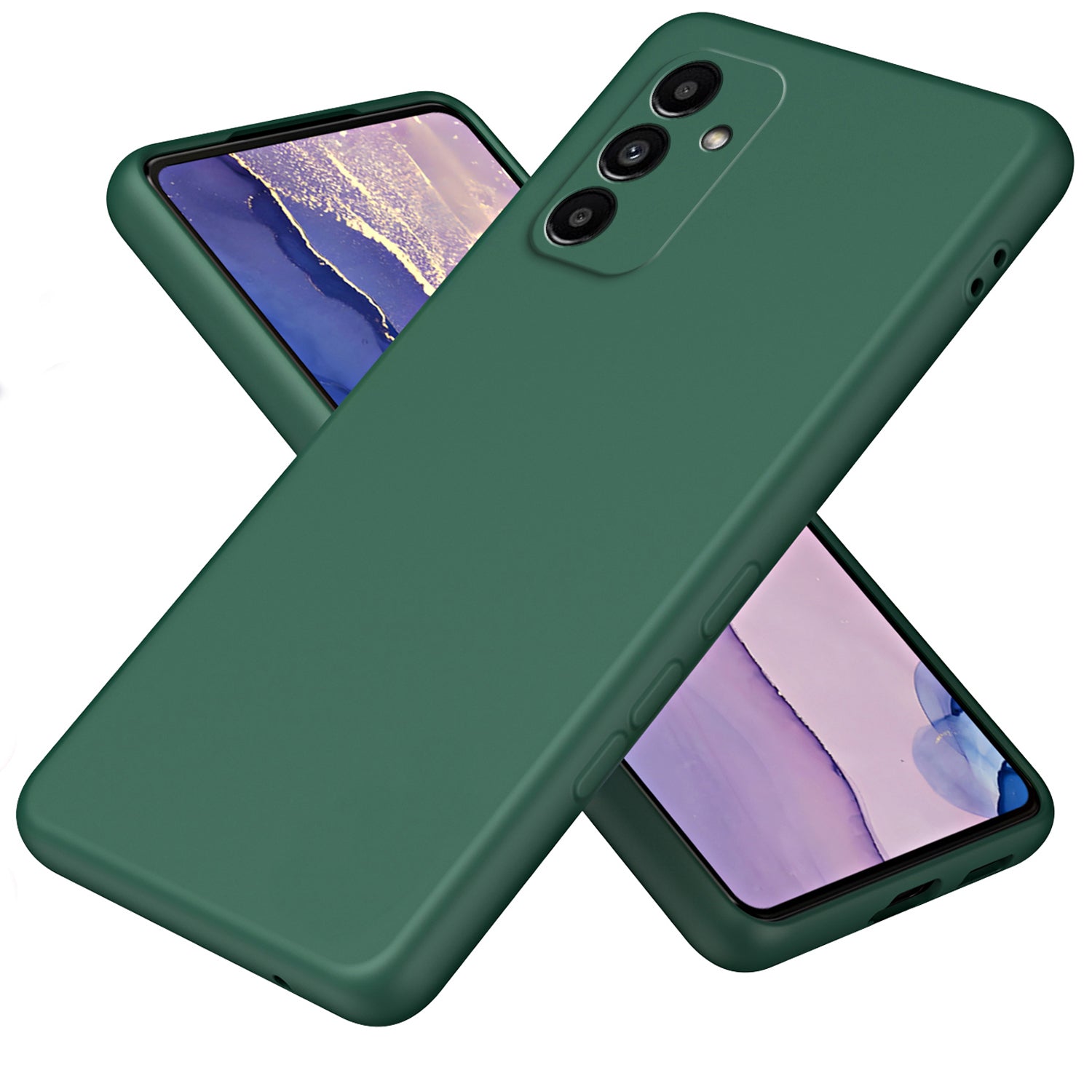 Uniqkart for Samsung Galaxy A14 4G / 5G Scratch Resistant Fiber Lining + TPU Phone Case 2.2mm Protective Cover - Green