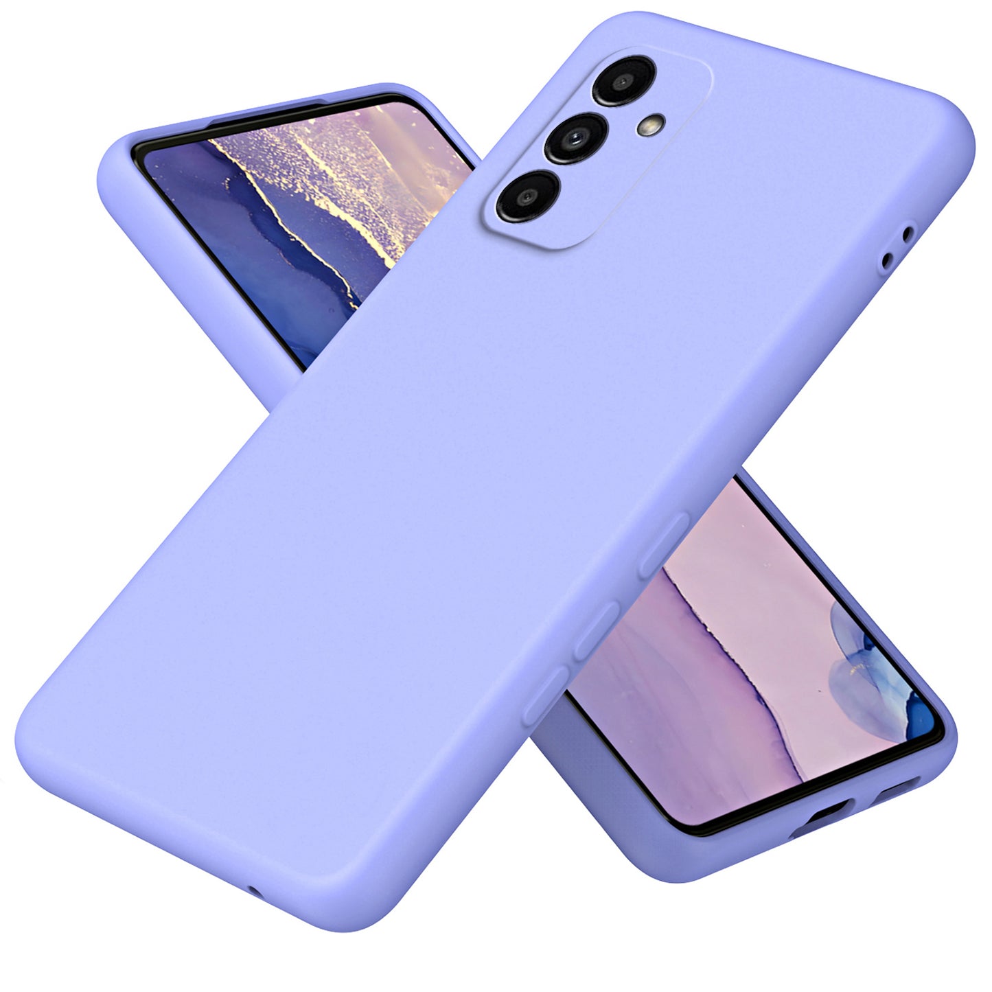 Uniqkart for Samsung Galaxy A14 4G / 5G Scratch Resistant Fiber Lining + TPU Phone Case 2.2mm Protective Cover - Purple