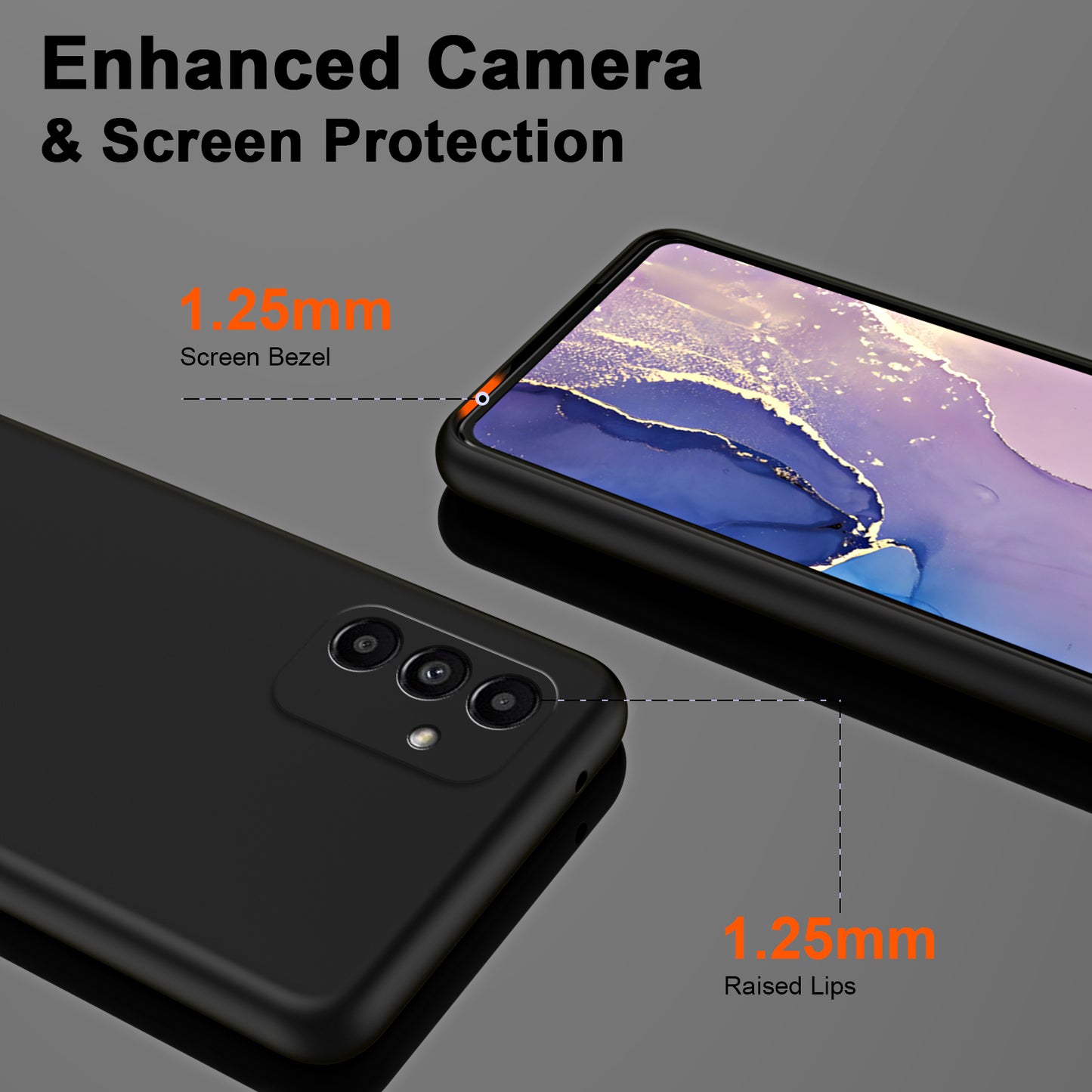 Uniqkart for Samsung Galaxy A14 4G / 5G Scratch Resistant Fiber Lining + TPU Phone Case 2.2mm Protective Cover - Purple