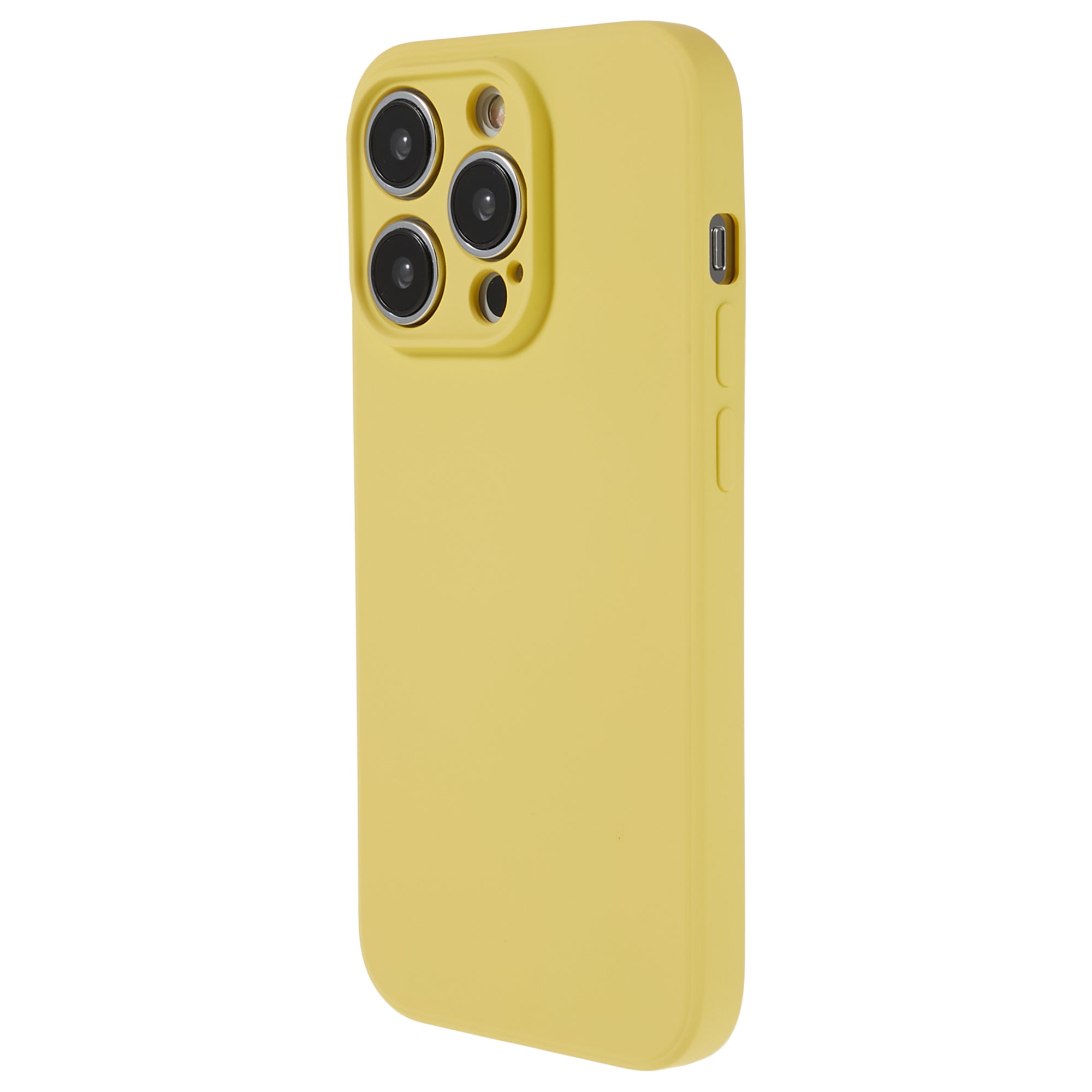 Candy Color Shell for iPhone 15 Pro Max Soft TPU Phone Case Fiber Lining Rubberized Phone Cover - Yellow