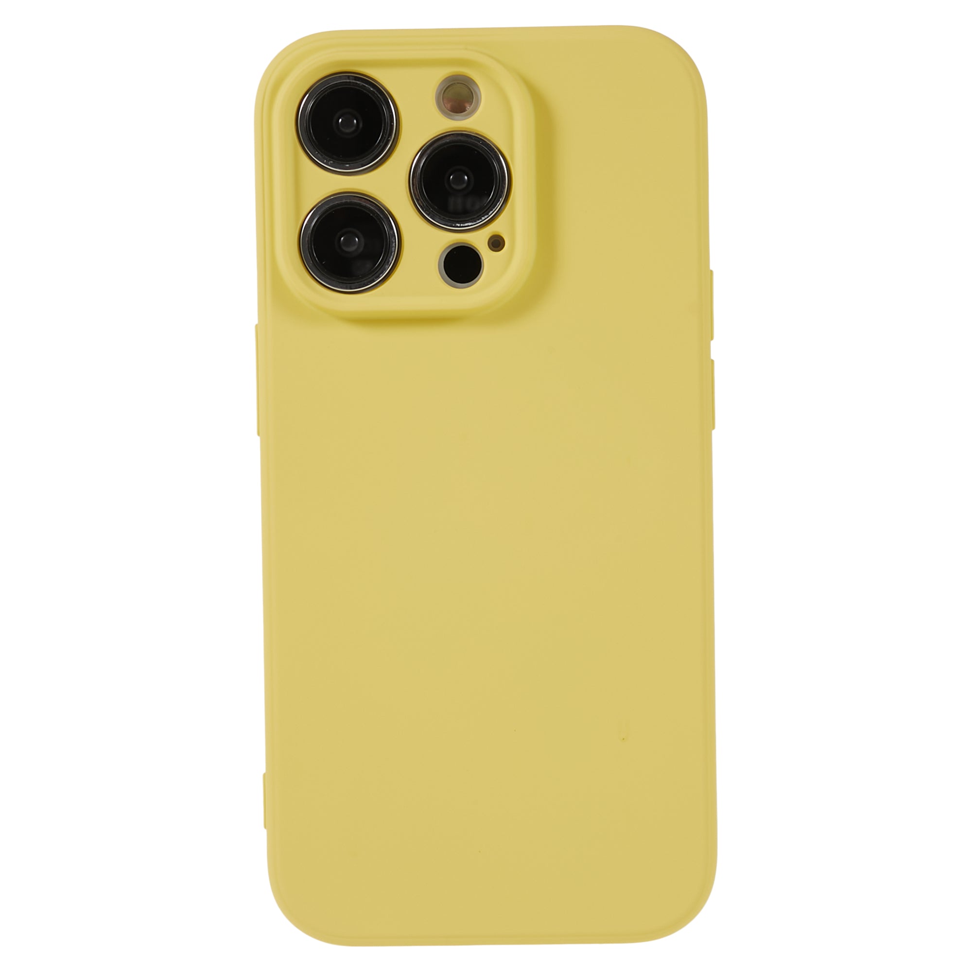 Candy Color Shell for iPhone 15 Pro Max Soft TPU Phone Case Fiber Lining Rubberized Phone Cover - Yellow