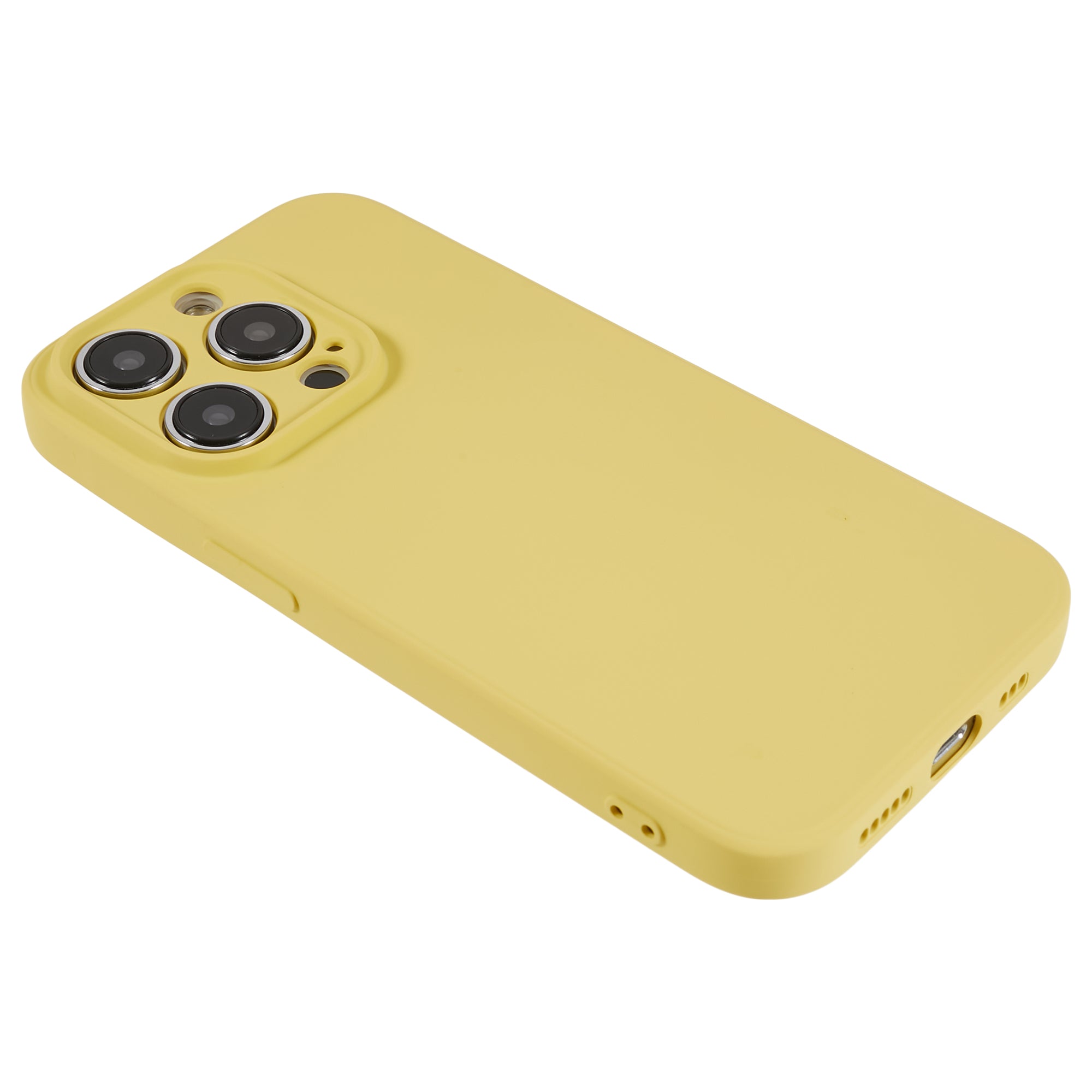 Candy Color Shell for iPhone 15 Pro Max Soft TPU Phone Case Fiber Lining Rubberized Phone Cover - Yellow