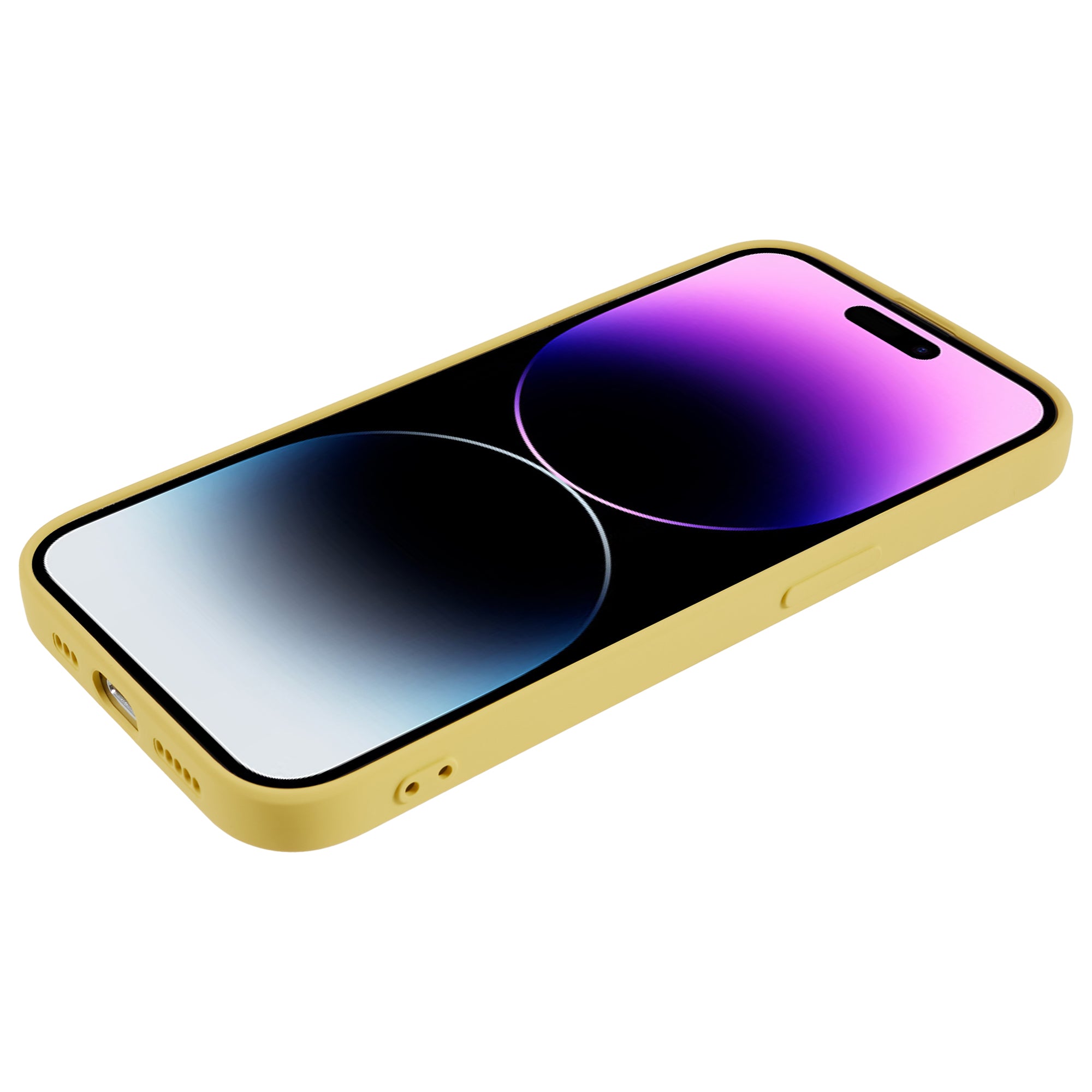 Candy Color Shell for iPhone 15 Pro Max Soft TPU Phone Case Fiber Lining Rubberized Phone Cover - Yellow