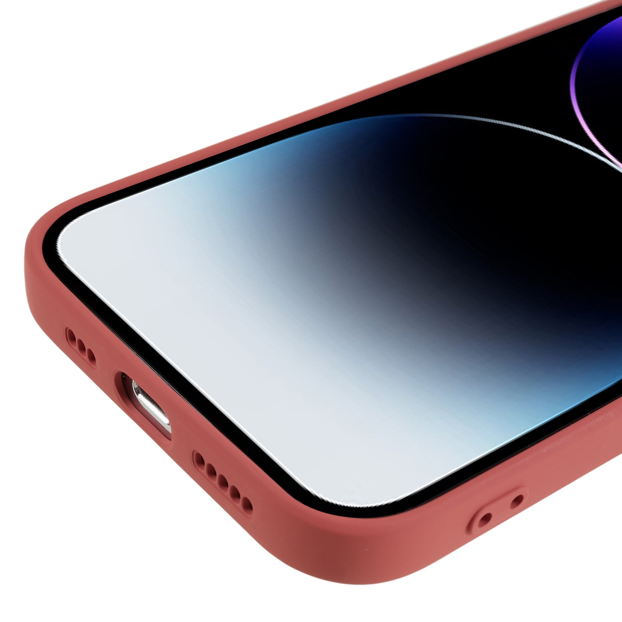 Candy Color Shell for iPhone 15 Pro Max Soft TPU Phone Case Fiber Lining Rubberized Phone Cover - Hawthorn Red