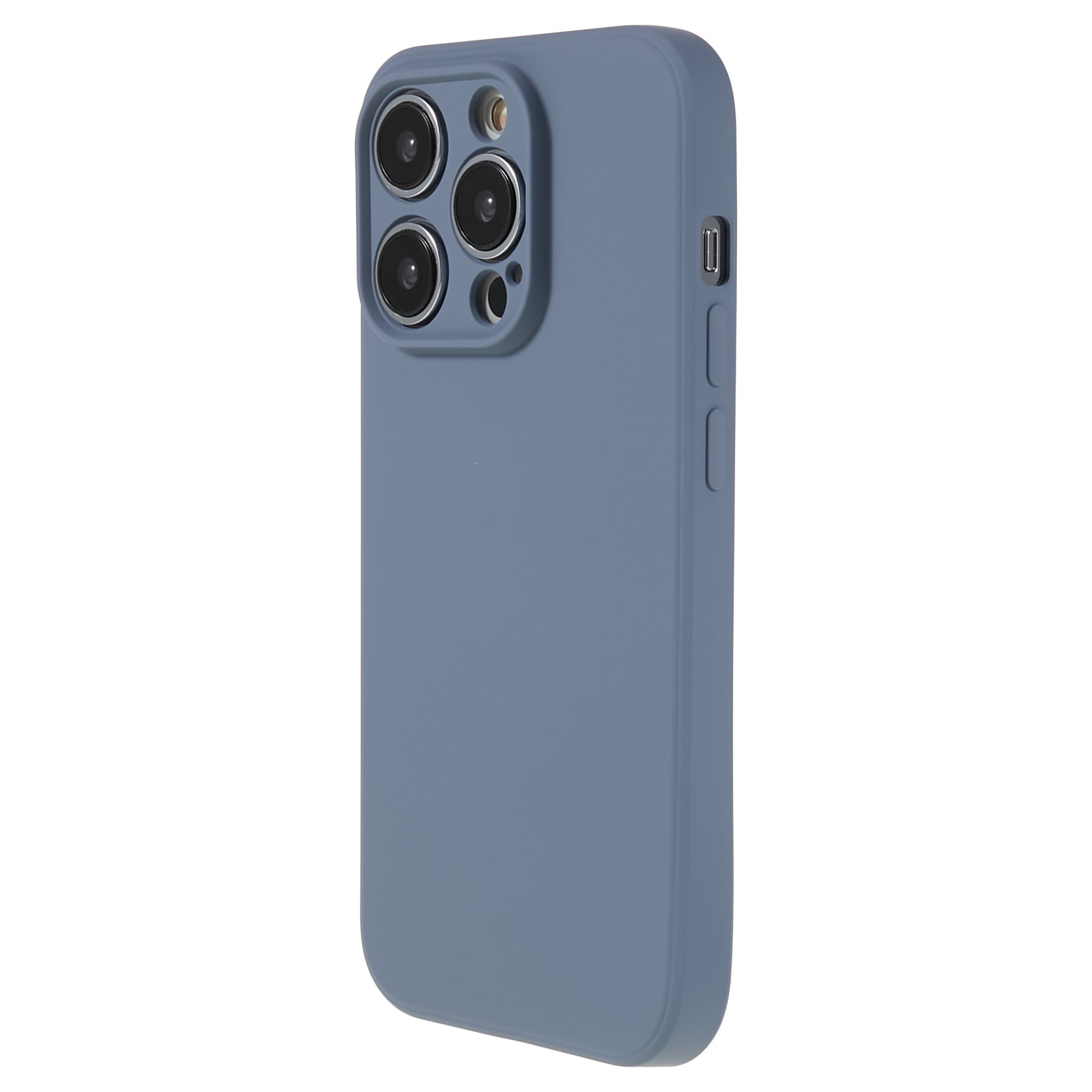 Candy Color Shell for iPhone 15 Pro Max Soft TPU Phone Case Fiber Lining Rubberized Phone Cover - Lavender Grey