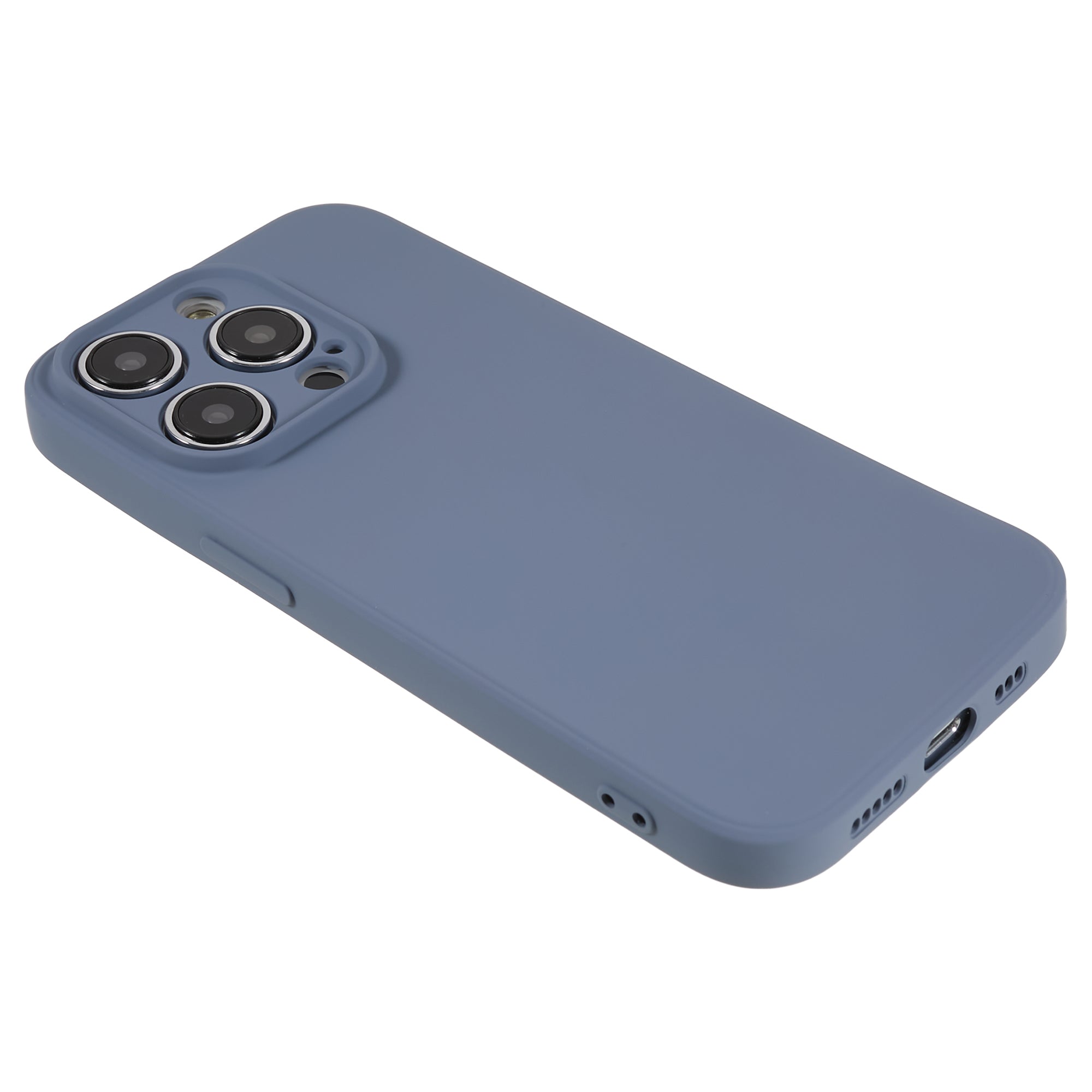 Candy Color Shell for iPhone 15 Pro Max Soft TPU Phone Case Fiber Lining Rubberized Phone Cover - Lavender Grey