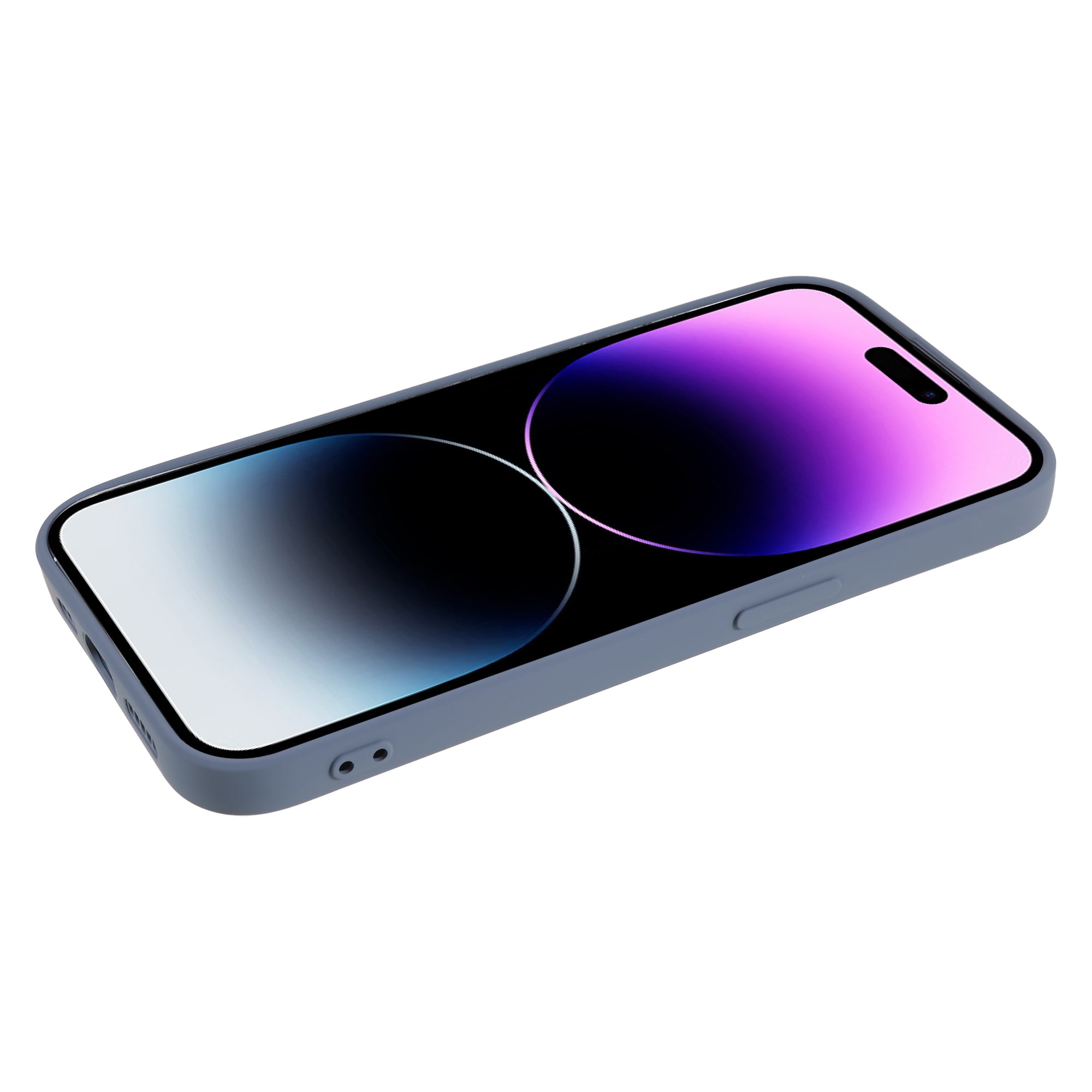 Candy Color Shell for iPhone 15 Pro Max Soft TPU Phone Case Fiber Lining Rubberized Phone Cover - Lavender Grey