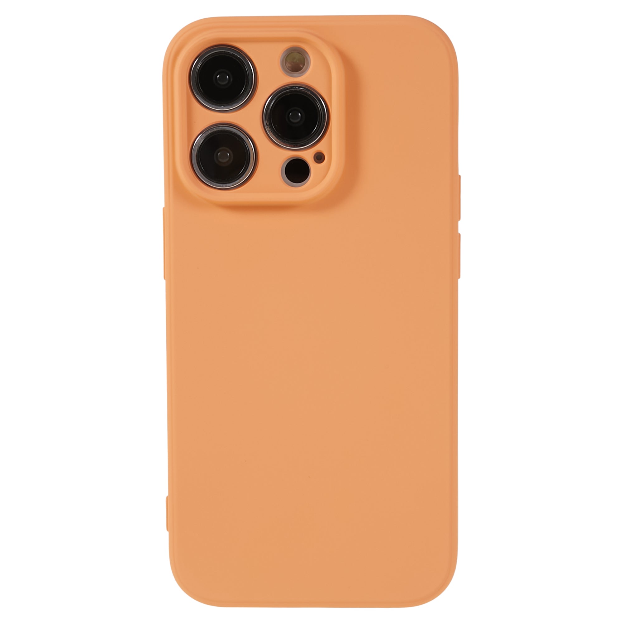 Candy Color Shell for iPhone 15 Pro Max Soft TPU Phone Case Fiber Lining Rubberized Phone Cover - Orange