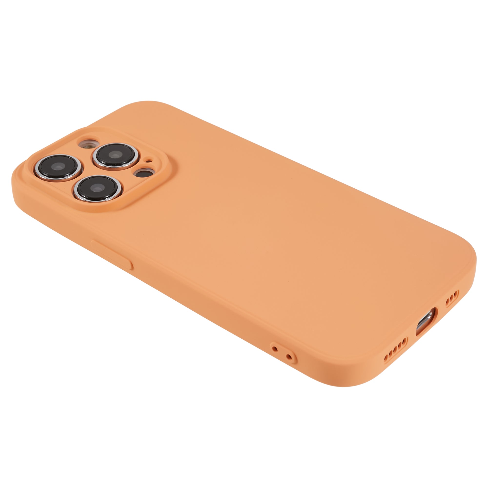 Candy Color Shell for iPhone 15 Pro Max Soft TPU Phone Case Fiber Lining Rubberized Phone Cover - Orange