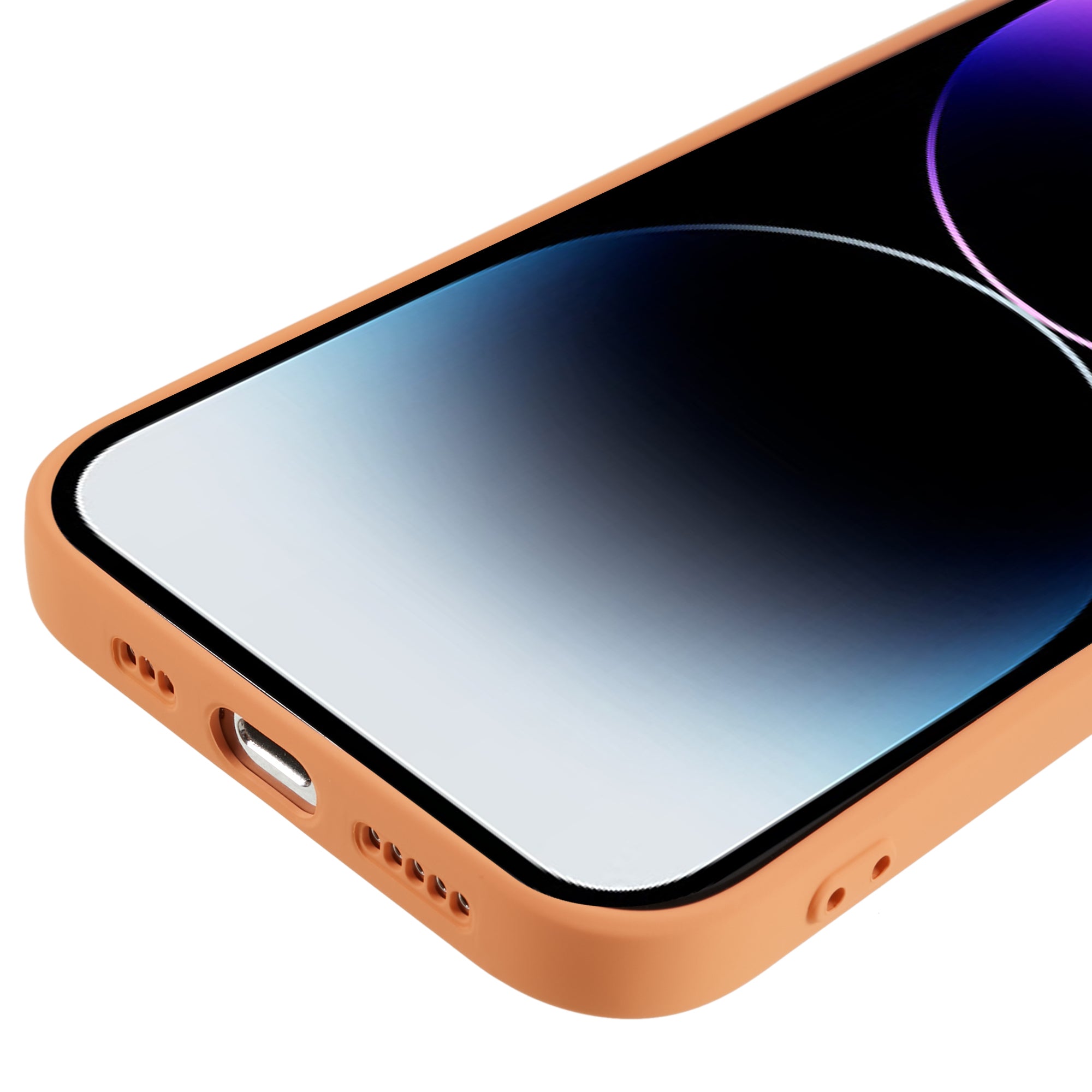 Candy Color Shell for iPhone 15 Pro Max Soft TPU Phone Case Fiber Lining Rubberized Phone Cover - Orange