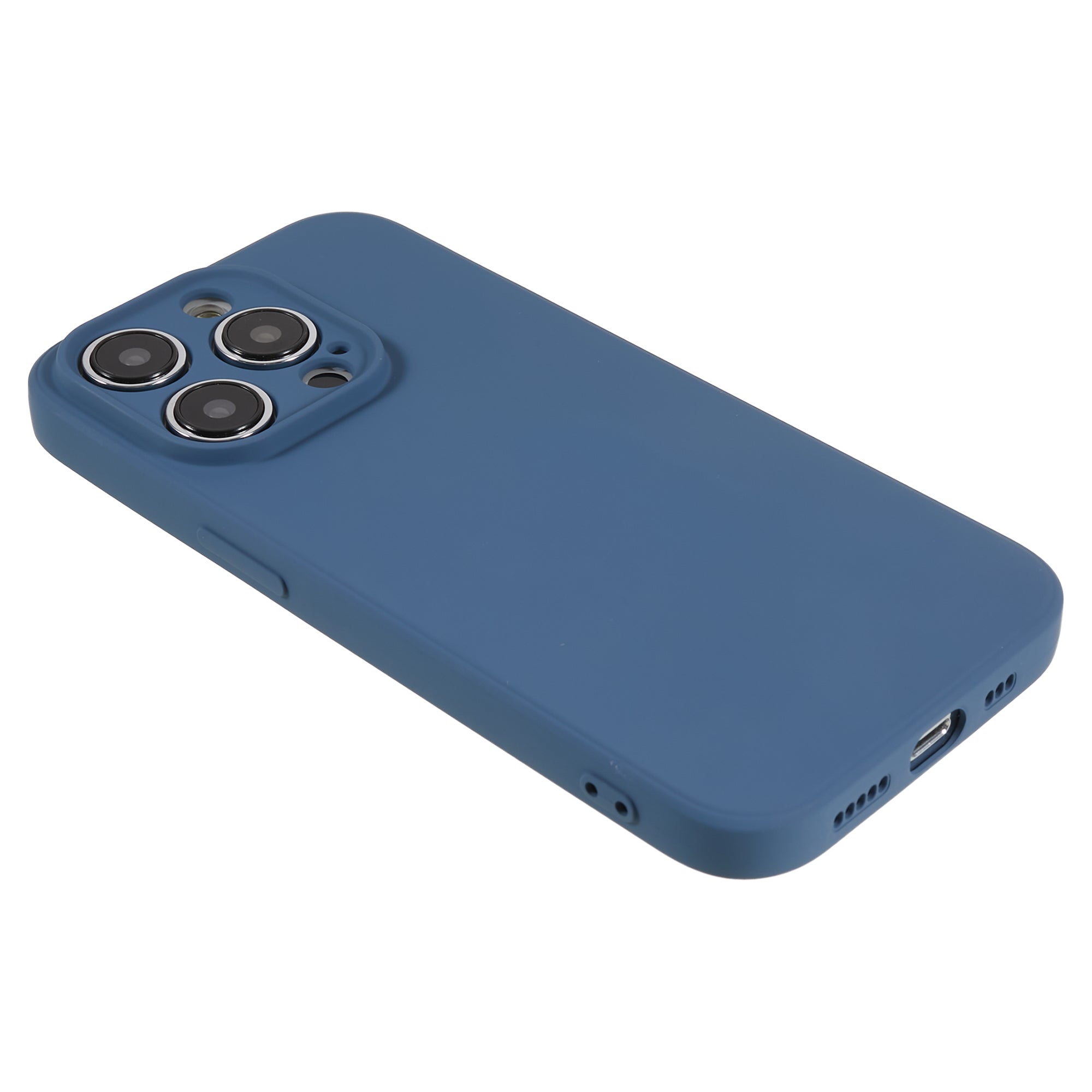 Candy Color Shell for iPhone 15 Pro Max Soft TPU Phone Case Fiber Lining Rubberized Phone Cover - Sapphire