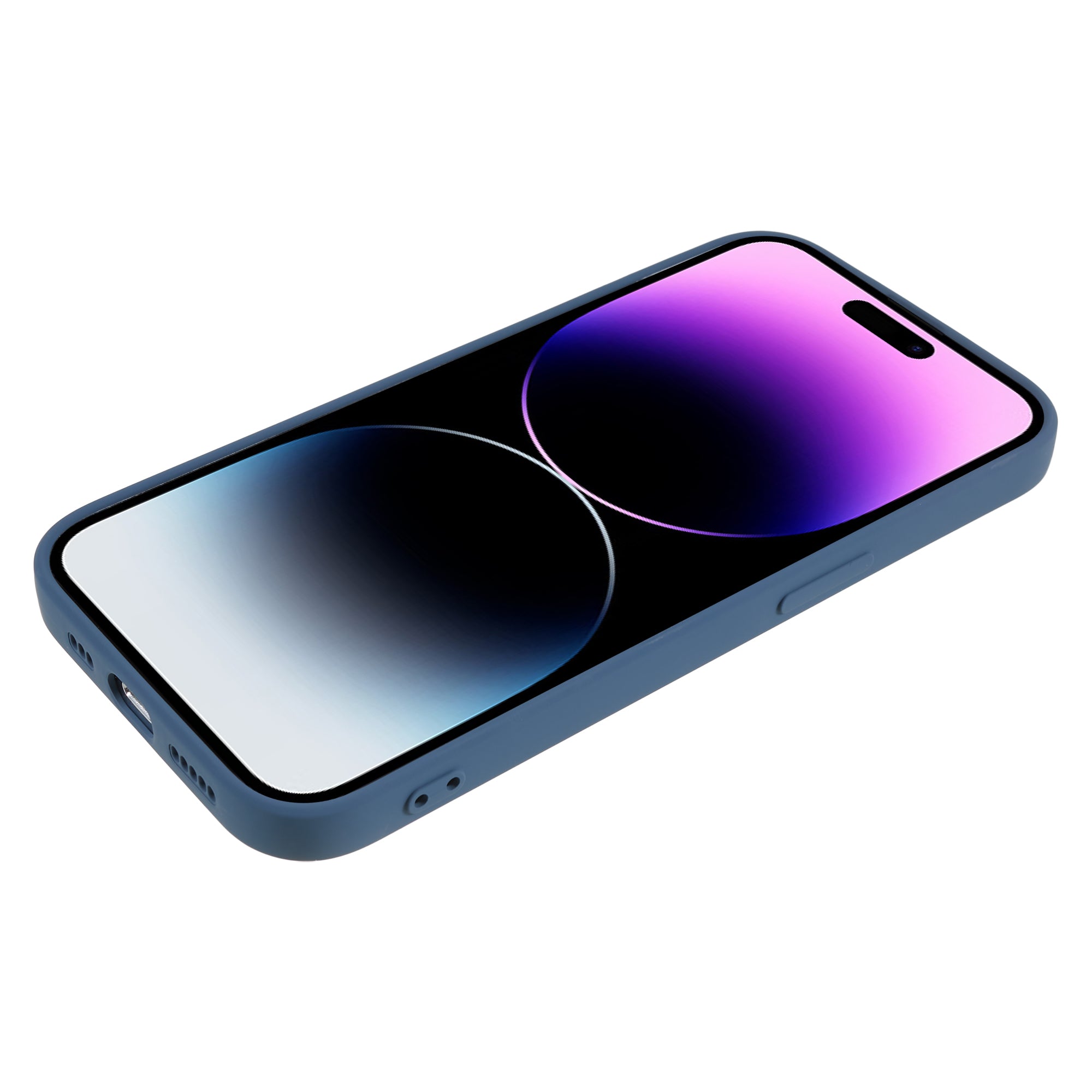 Candy Color Shell for iPhone 15 Pro Max Soft TPU Phone Case Fiber Lining Rubberized Phone Cover - Sapphire