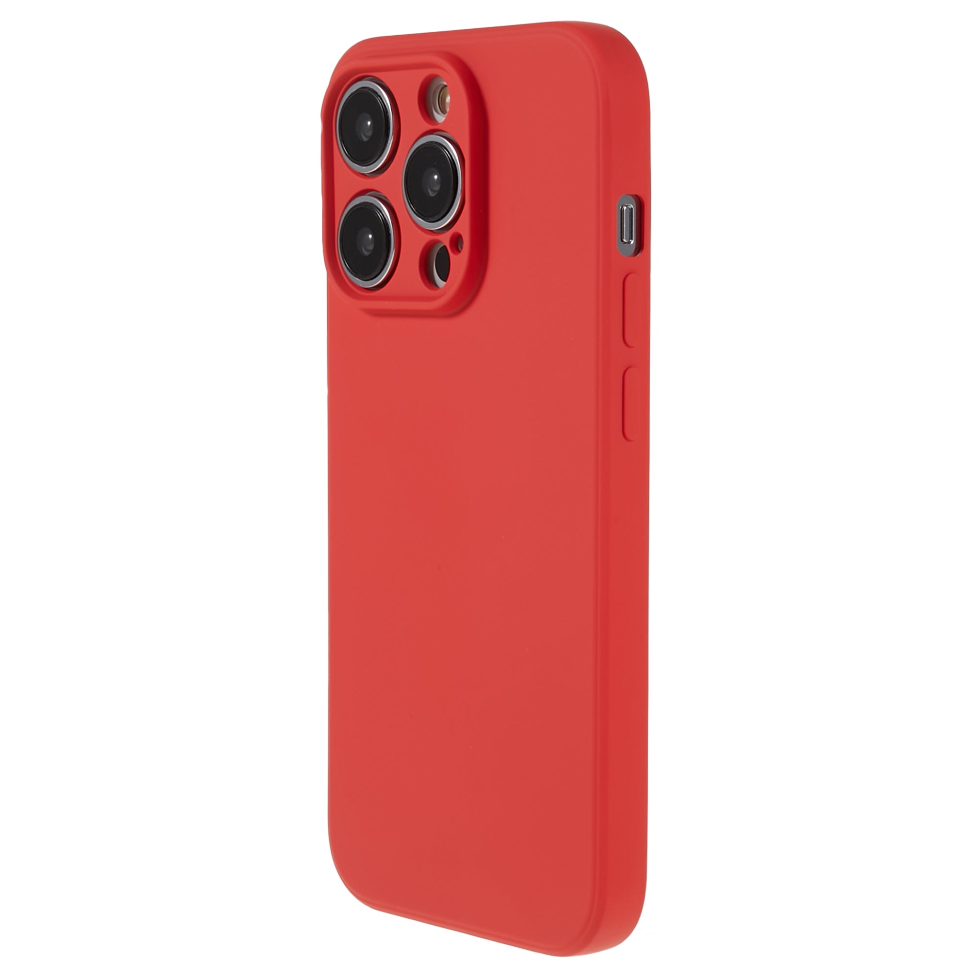 Candy Color Shell for iPhone 15 Pro Max Soft TPU Phone Case Fiber Lining Rubberized Phone Cover - Red