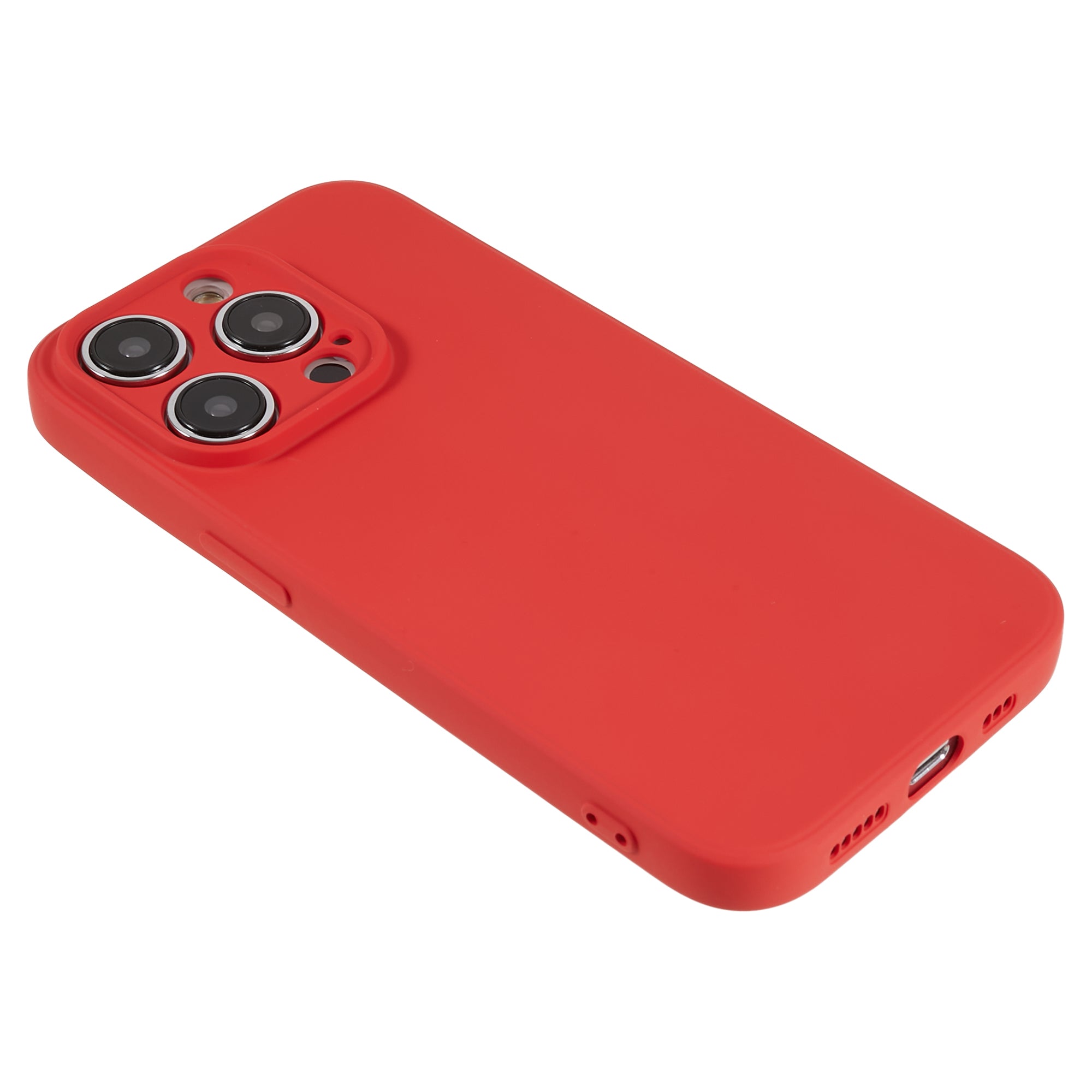 Candy Color Shell for iPhone 15 Pro Max Soft TPU Phone Case Fiber Lining Rubberized Phone Cover - Red