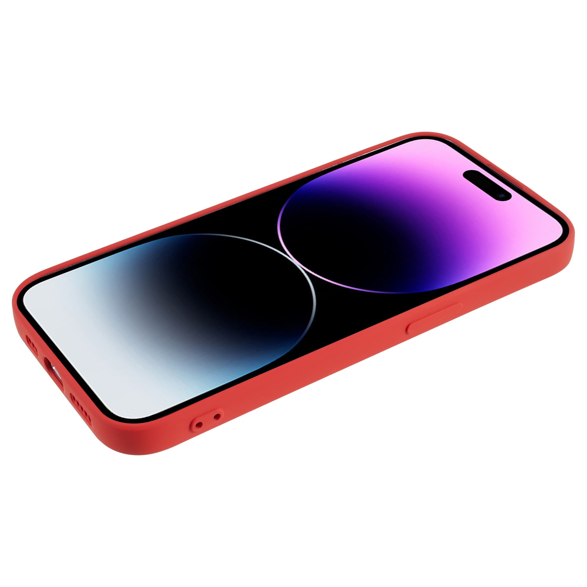 Candy Color Shell for iPhone 15 Pro Max Soft TPU Phone Case Fiber Lining Rubberized Phone Cover - Red