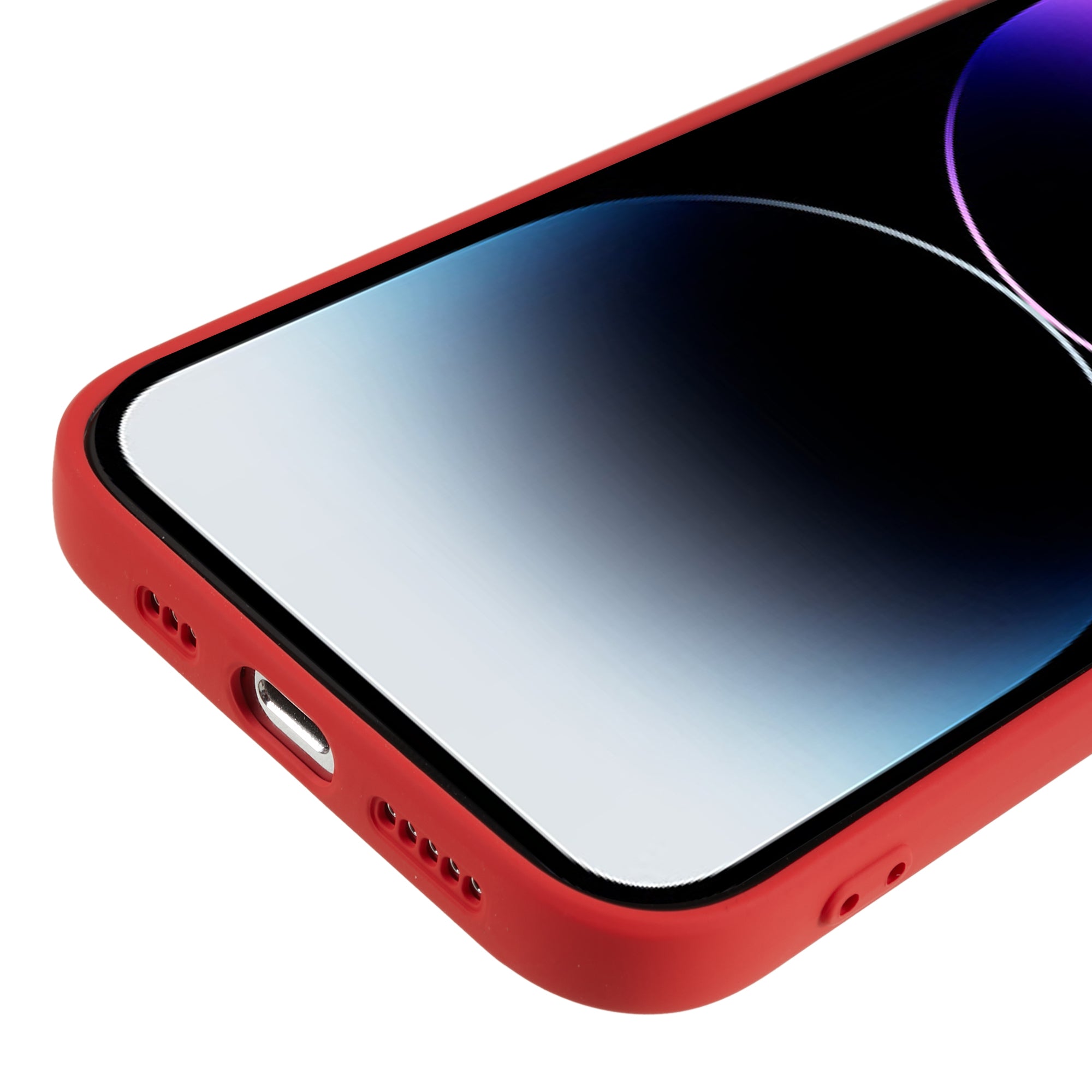 Candy Color Shell for iPhone 15 Pro Max Soft TPU Phone Case Fiber Lining Rubberized Phone Cover - Red