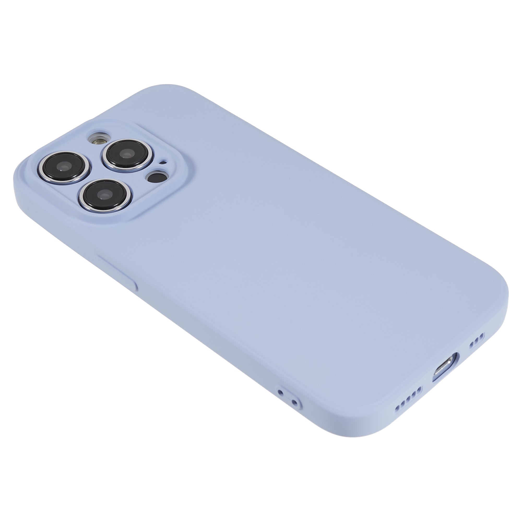 Candy Color Shell for iPhone 15 Pro Max Soft TPU Phone Case Fiber Lining Rubberized Phone Cover - Light Purple