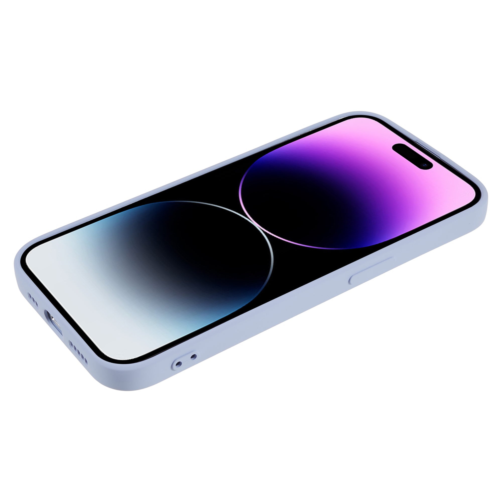 Candy Color Shell for iPhone 15 Pro Max Soft TPU Phone Case Fiber Lining Rubberized Phone Cover - Light Purple