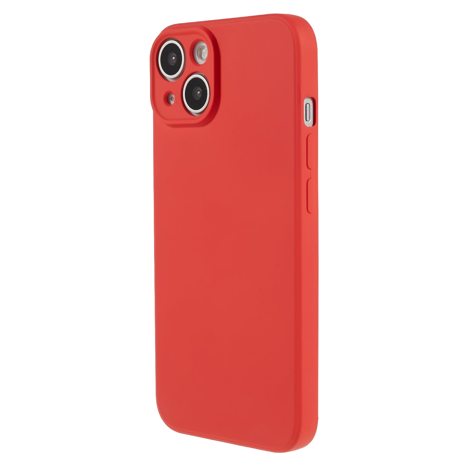 Fiber Lining Shell for iPhone 15 Plus Candy Color TPU Phone Case Rubberized Phone Cover - Red