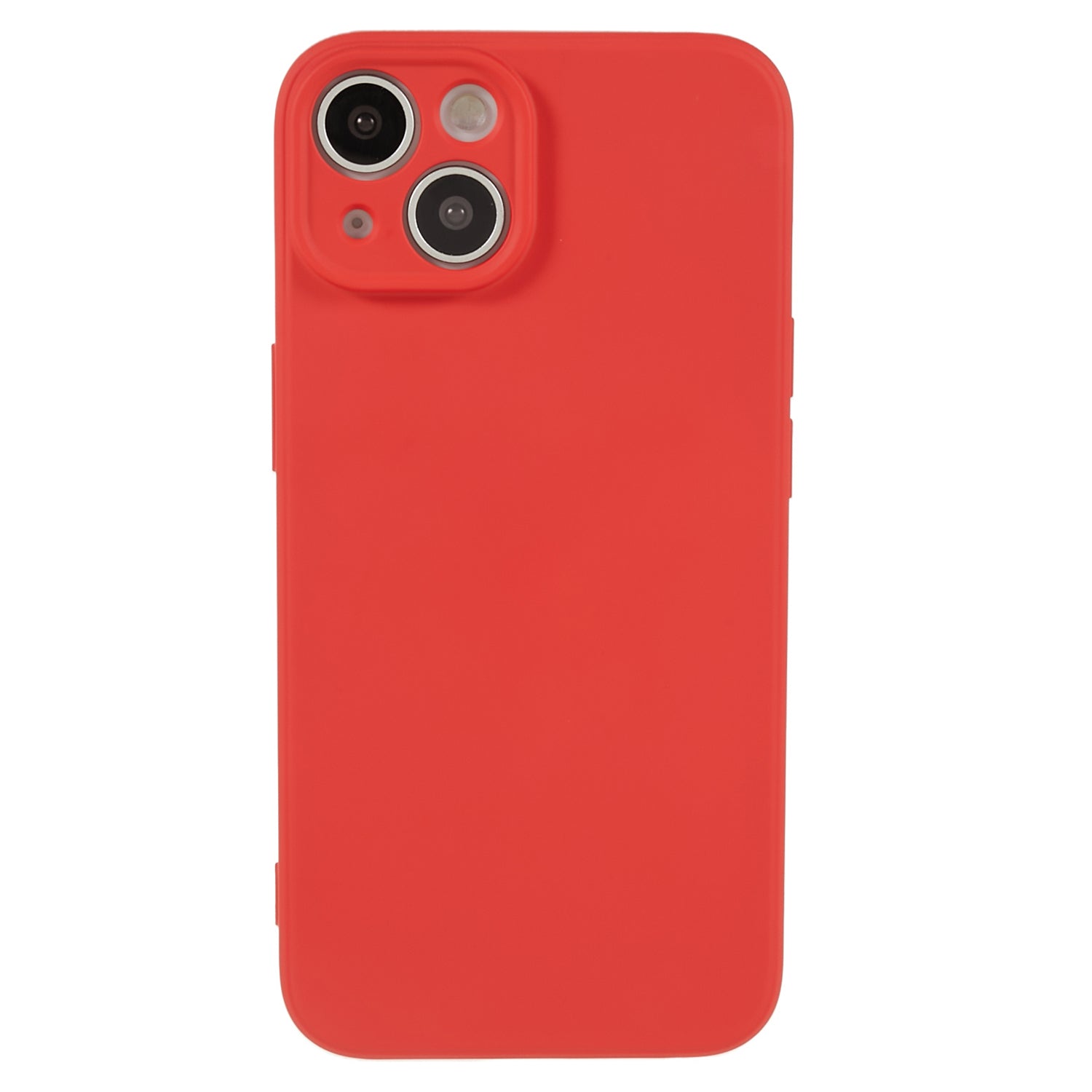Fiber Lining Shell for iPhone 15 Plus Candy Color TPU Phone Case Rubberized Phone Cover - Red