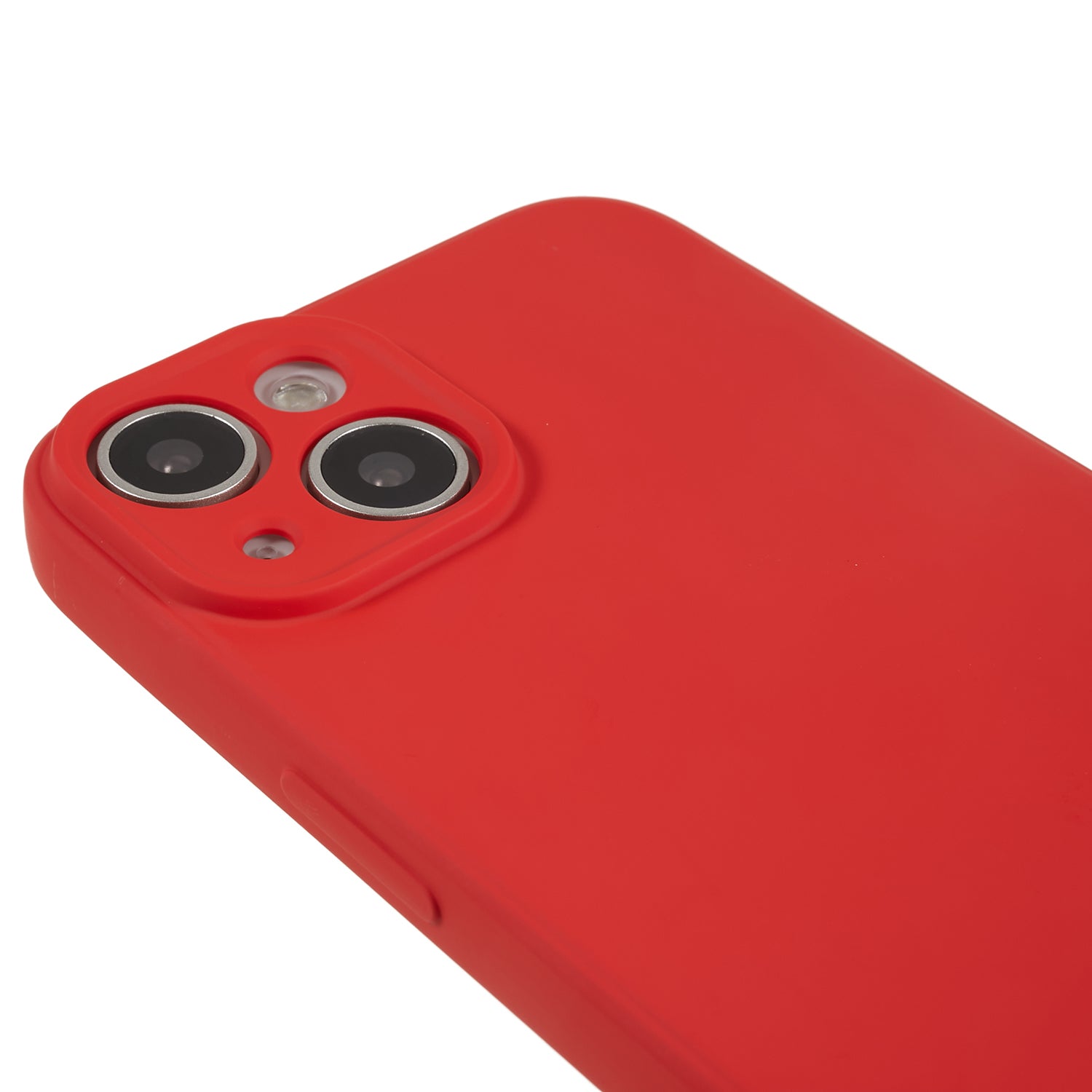 Fiber Lining Shell for iPhone 15 Plus Candy Color TPU Phone Case Rubberized Phone Cover - Red