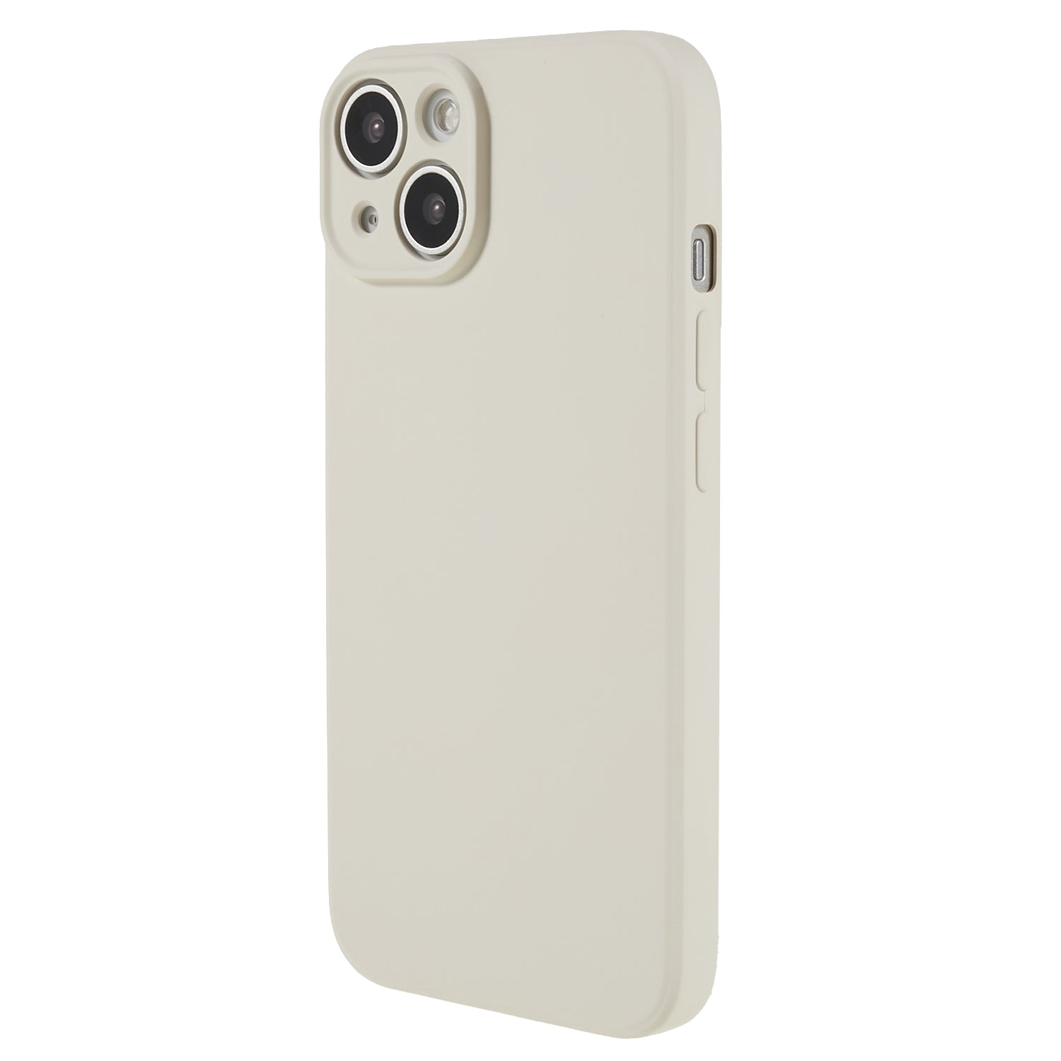 Fiber Lining Shell for iPhone 15 Plus Candy Color TPU Phone Case Rubberized Phone Cover - White