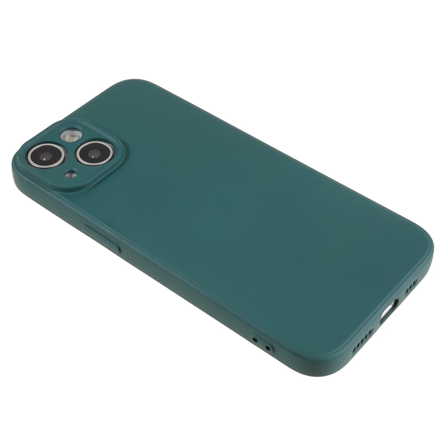 Fiber Lining Shell for iPhone 15 Candy Color Anti-drop TPU Phone Case Rubberized Phone Cover - Army Green