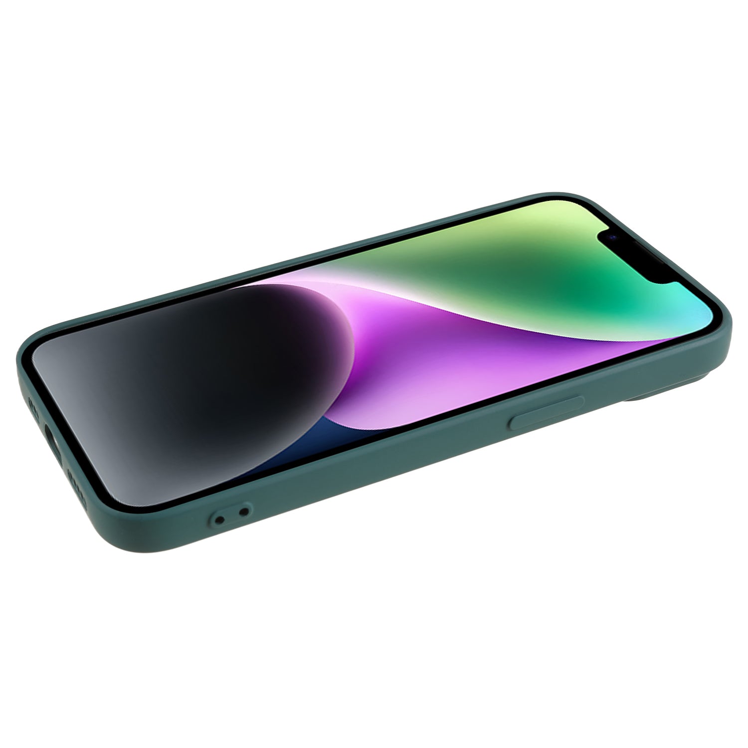 Fiber Lining Shell for iPhone 15 Candy Color Anti-drop TPU Phone Case Rubberized Phone Cover - Army Green
