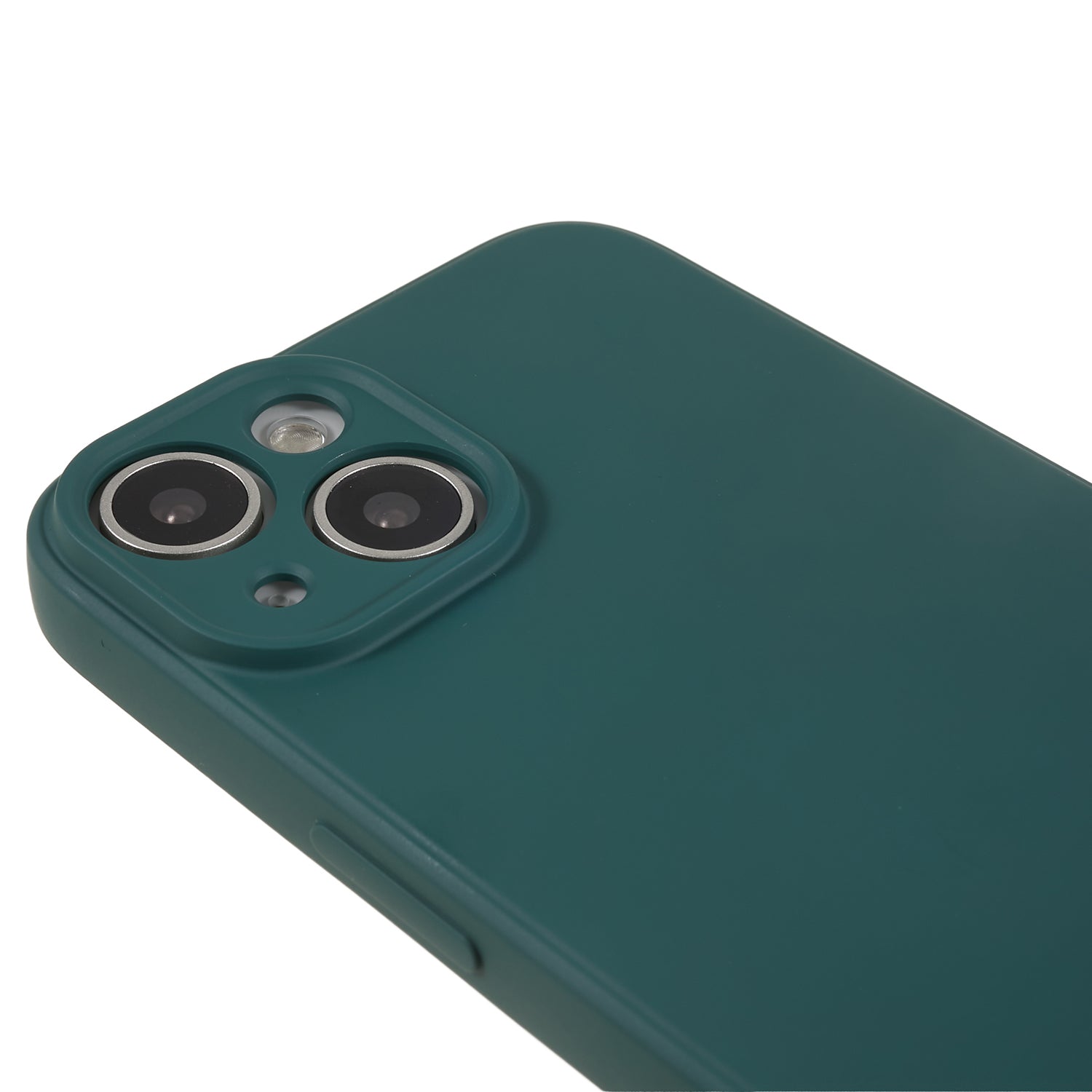 Fiber Lining Shell for iPhone 15 Candy Color Anti-drop TPU Phone Case Rubberized Phone Cover - Army Green