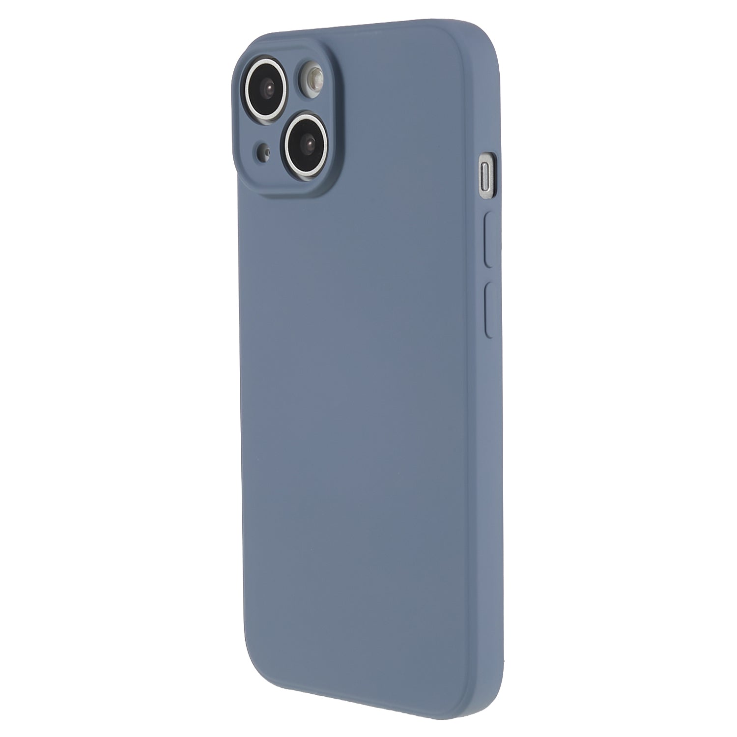 Fiber Lining Shell for iPhone 15 Candy Color Anti-drop TPU Phone Case Rubberized Phone Cover - Lavender Grey