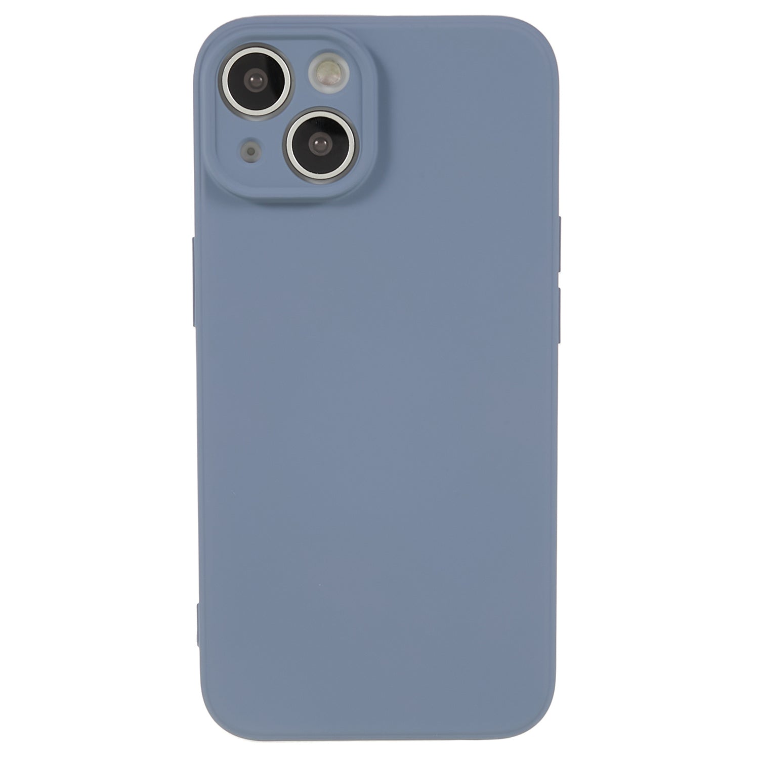 Fiber Lining Shell for iPhone 15 Candy Color Anti-drop TPU Phone Case Rubberized Phone Cover - Lavender Grey